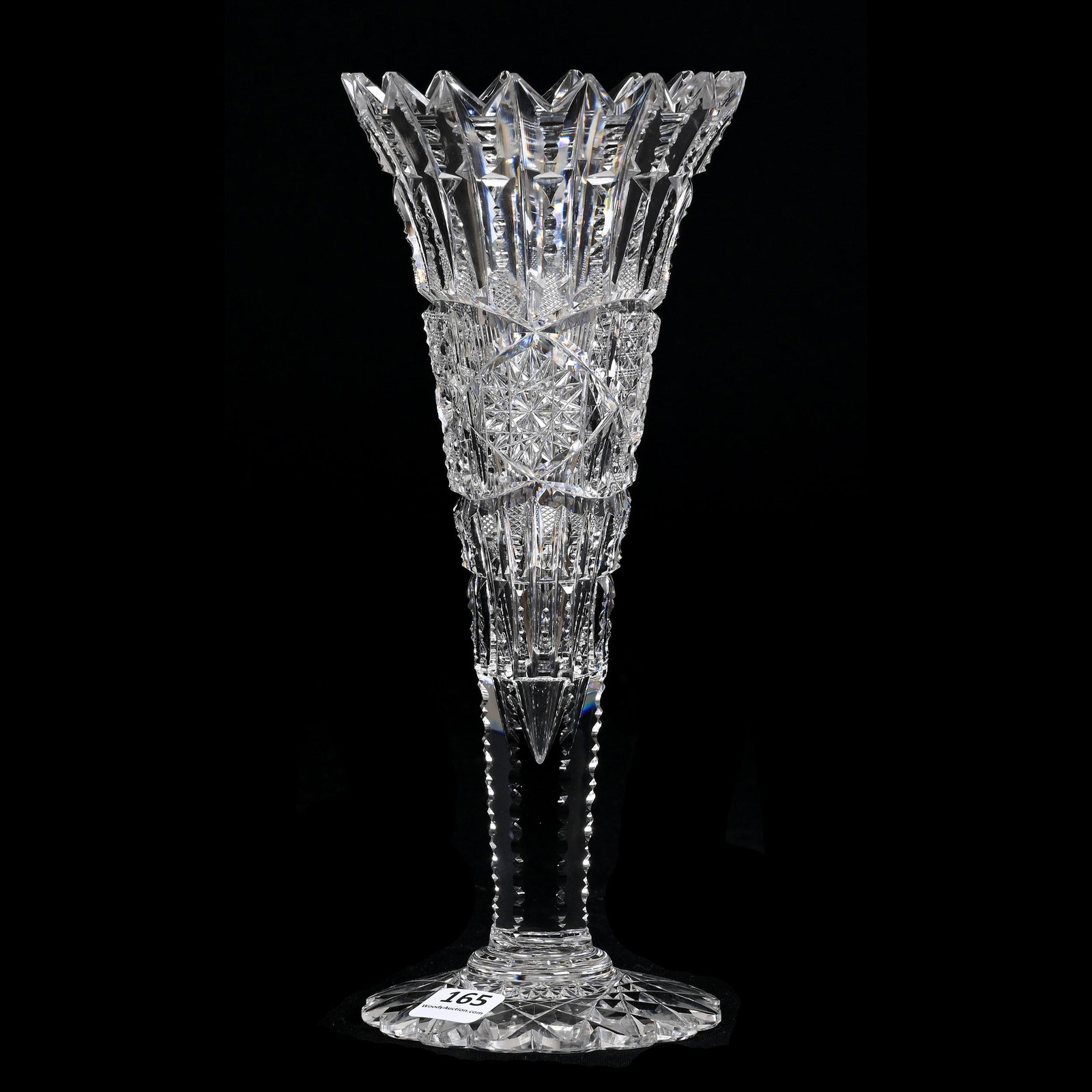 Trumpet Vase, ABCG, Signed Libbey Ellsmere Pattern (1 of 3)