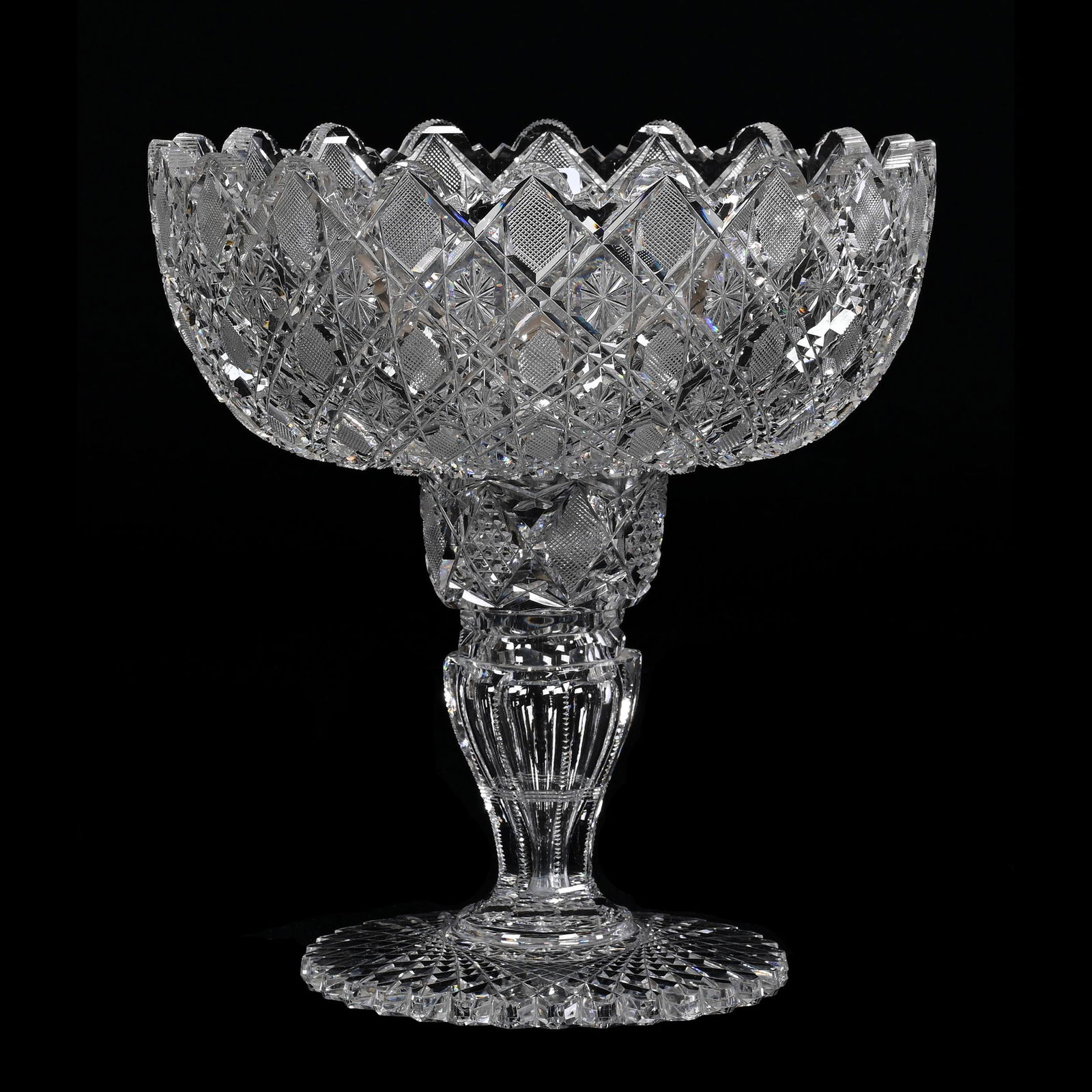 Compote, Two Piece, ABCG, Two Cut Hexagon Pattern (1 of 4)