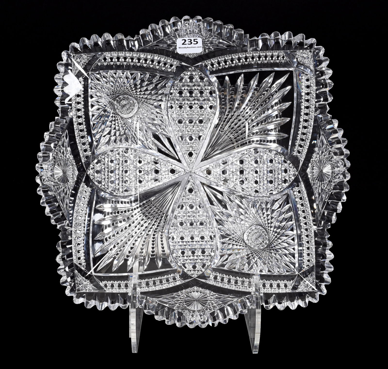 Square Bowl, American Brilliant Cut Glass (1 of 3)