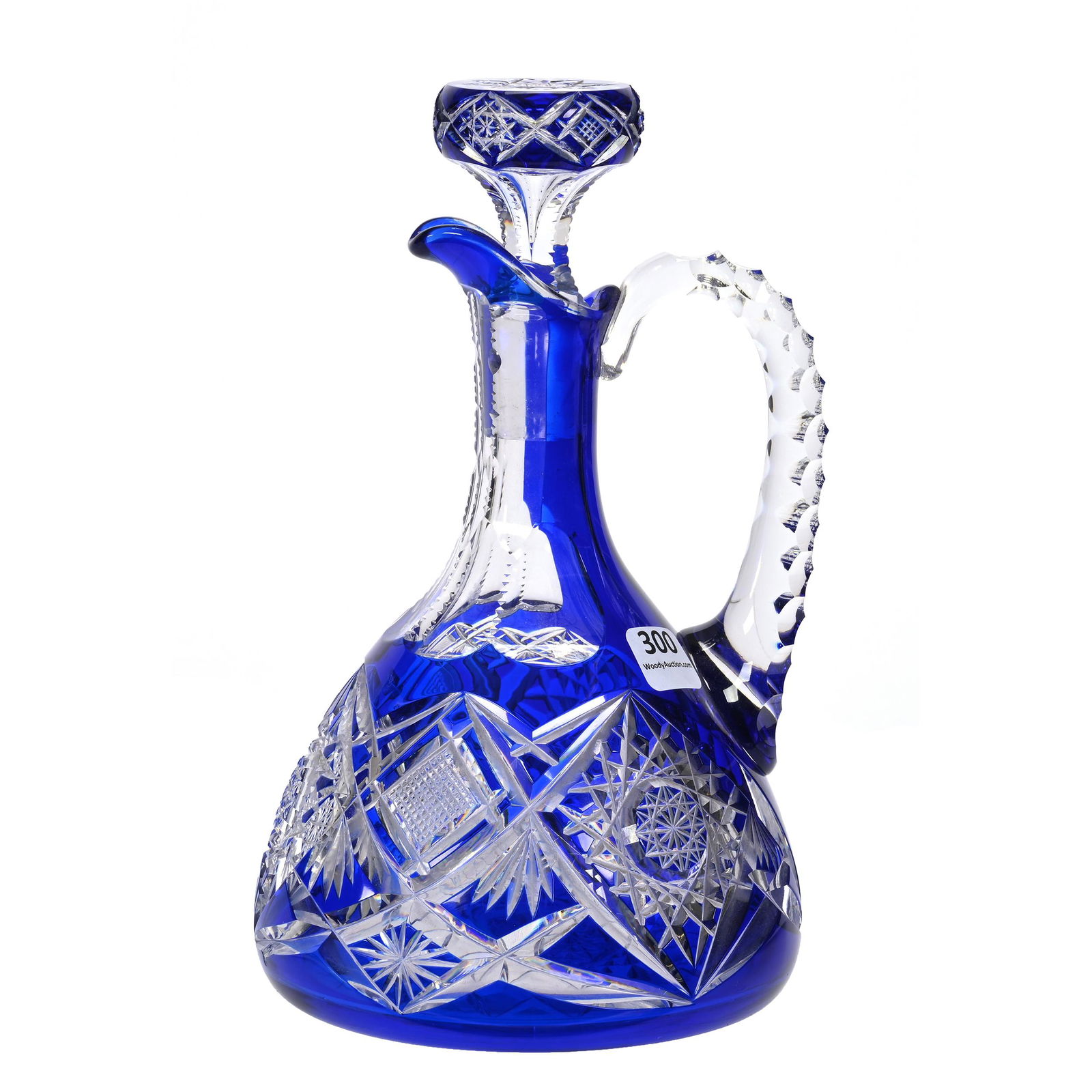 Whiskey Jug, BPCG, Cobalt Blue Cut To Clear (1 of 4)