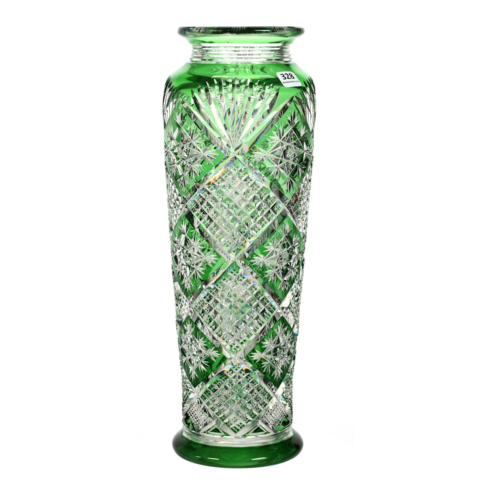 Vase, BPCG, Emerald Green Cut To Clear (1 of 3)
