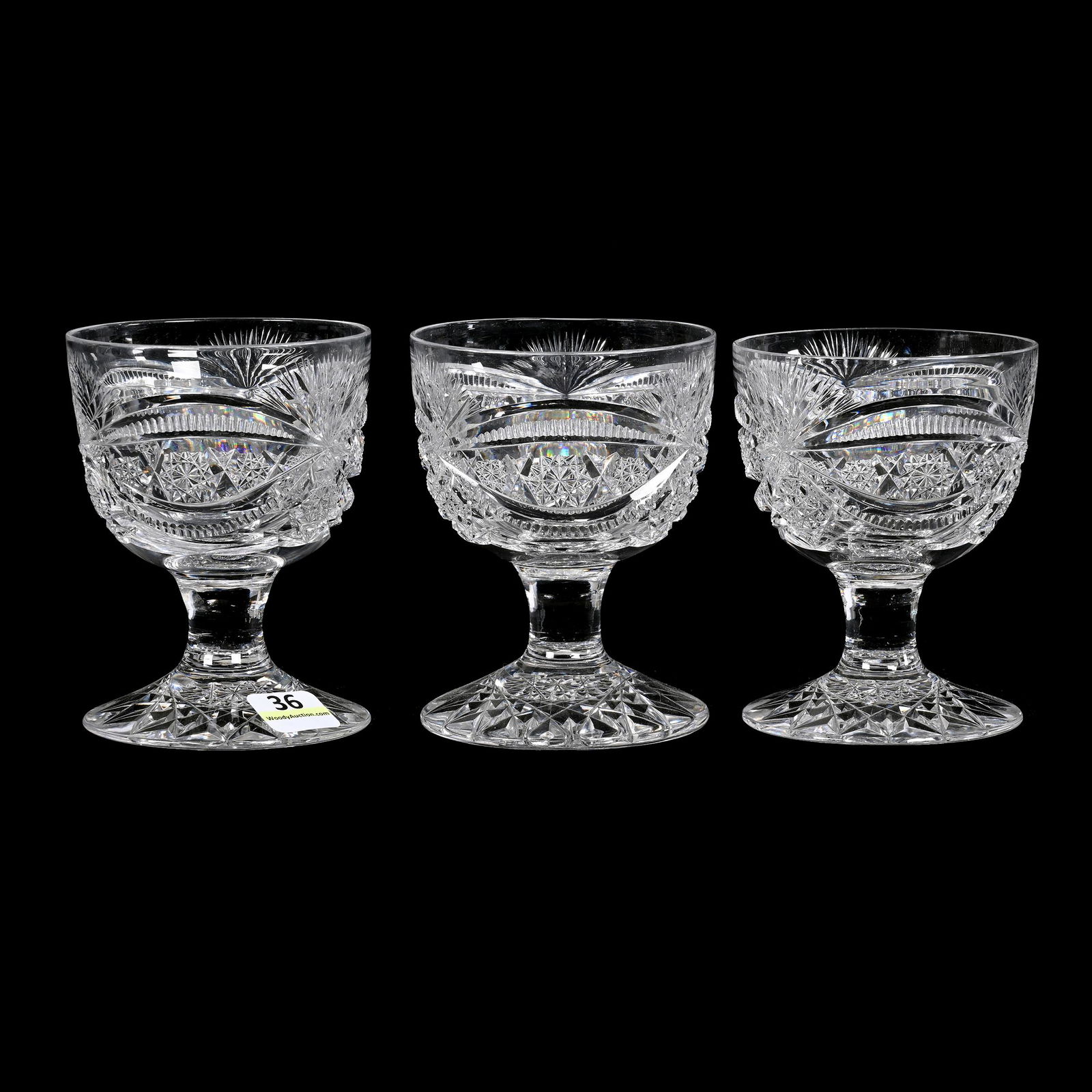 (3) Pedestal Punch Cups, ABCG (1 of 3)