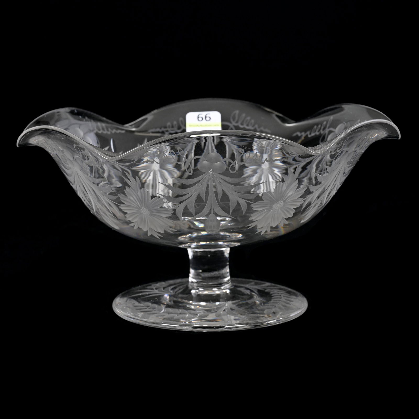 Pedestal Bowl, ABCG, Signed Tuthill Phlox Pattern (1 of 3)