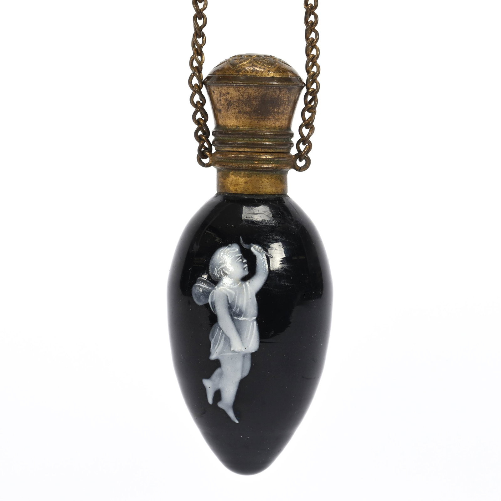 Perfume W/Chain, Amethyst Art Glass (1 of 3)