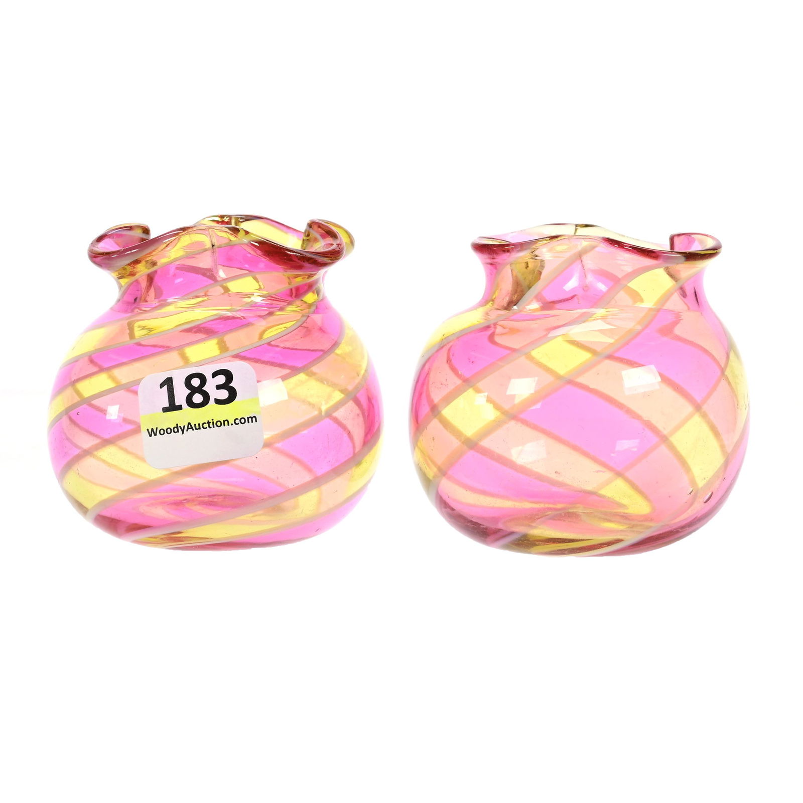 Pair Vases, Art Glass (1 of 3)