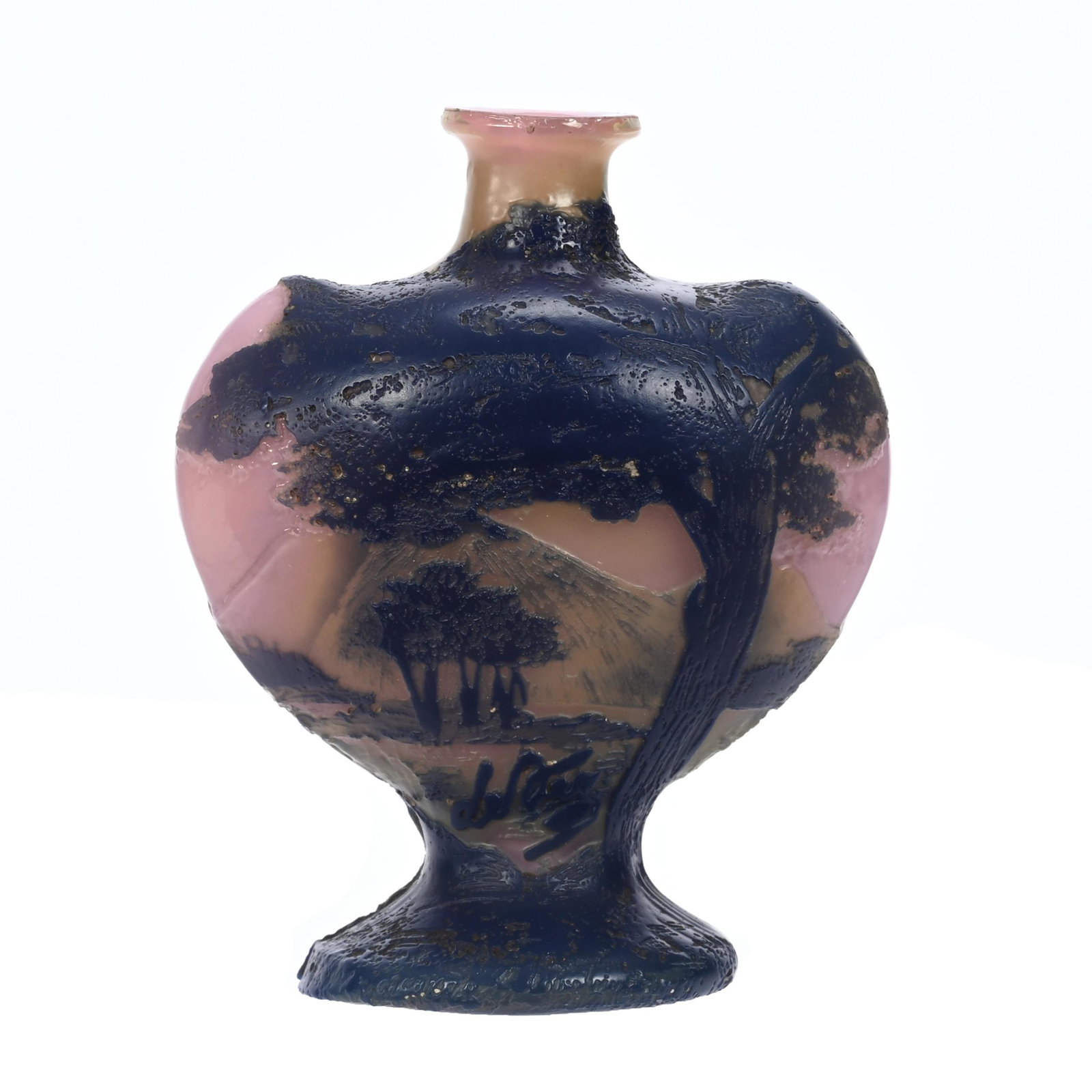 Rare Vase, Signed De Vez French Cameo Art Glass (1 of 4)