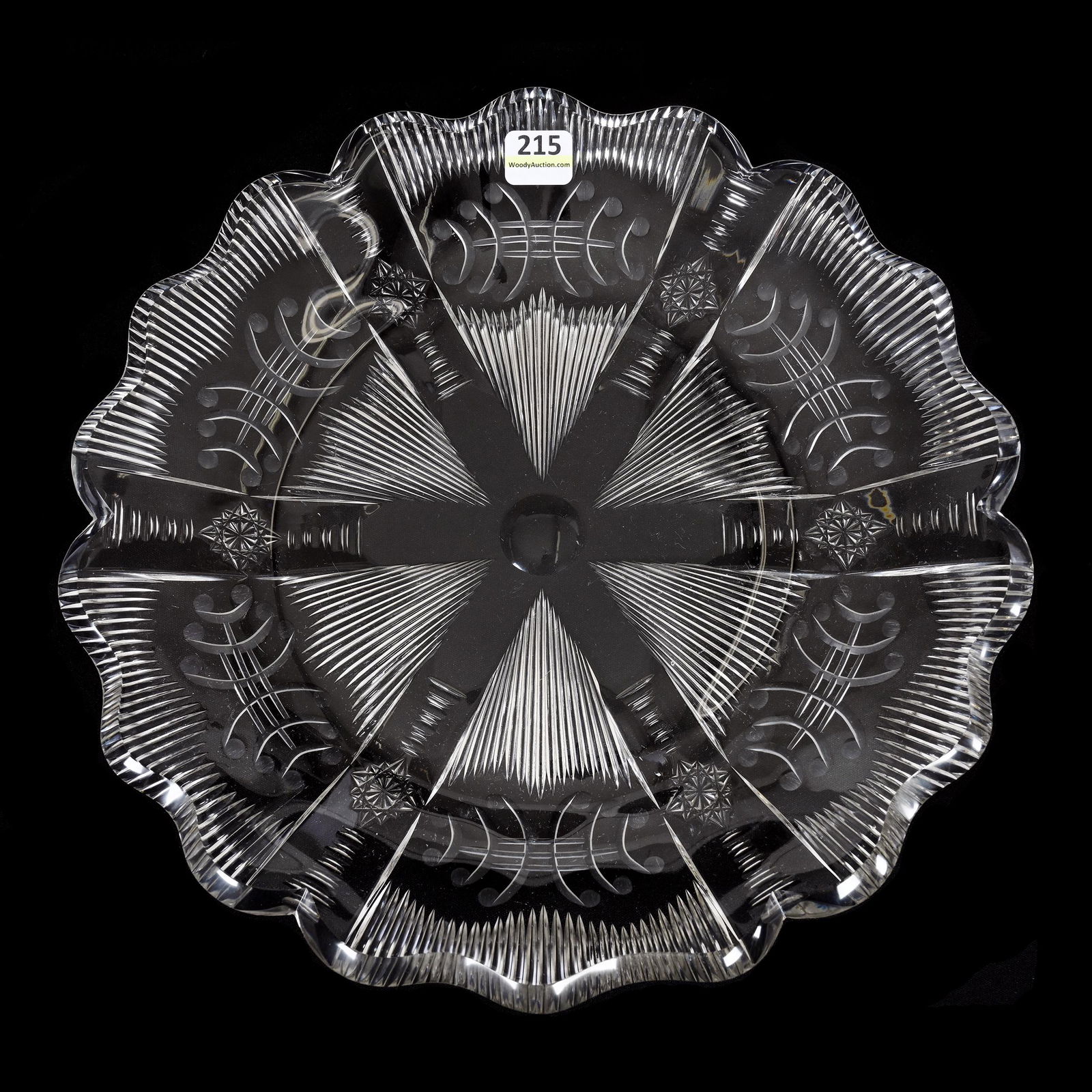 Round Tray, American Brilliant Cut Glass, Signed Libbey (1 of 2)