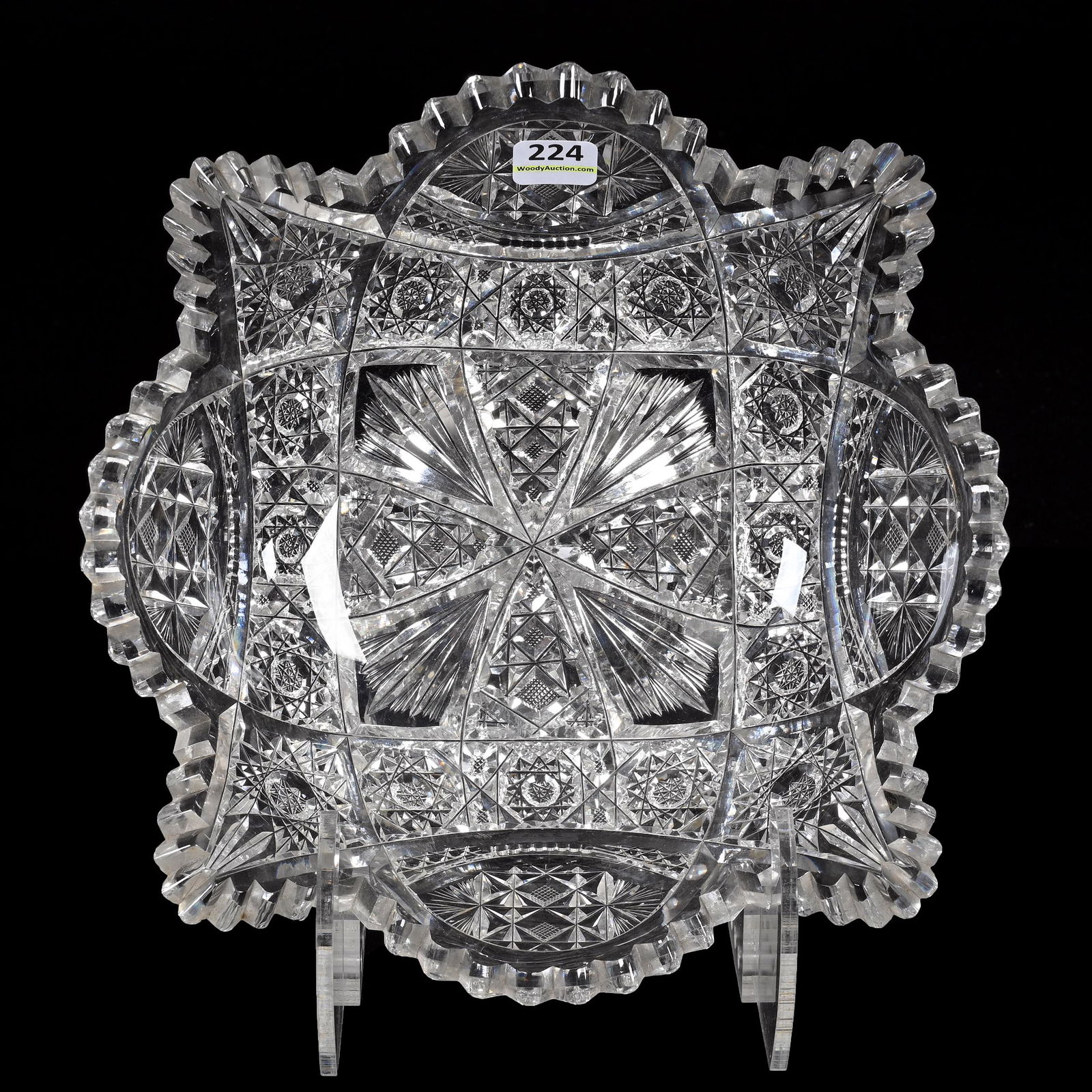 Square Bowl, American Brilliant Cut Glass (1 of 3)