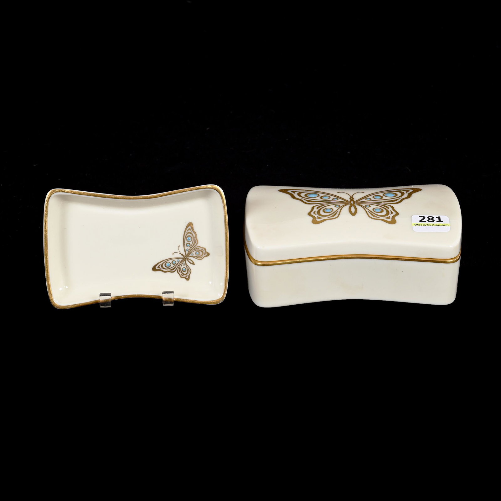 (2) Lenox Porcelain Items, Bowtie Shaped (1 of 3)