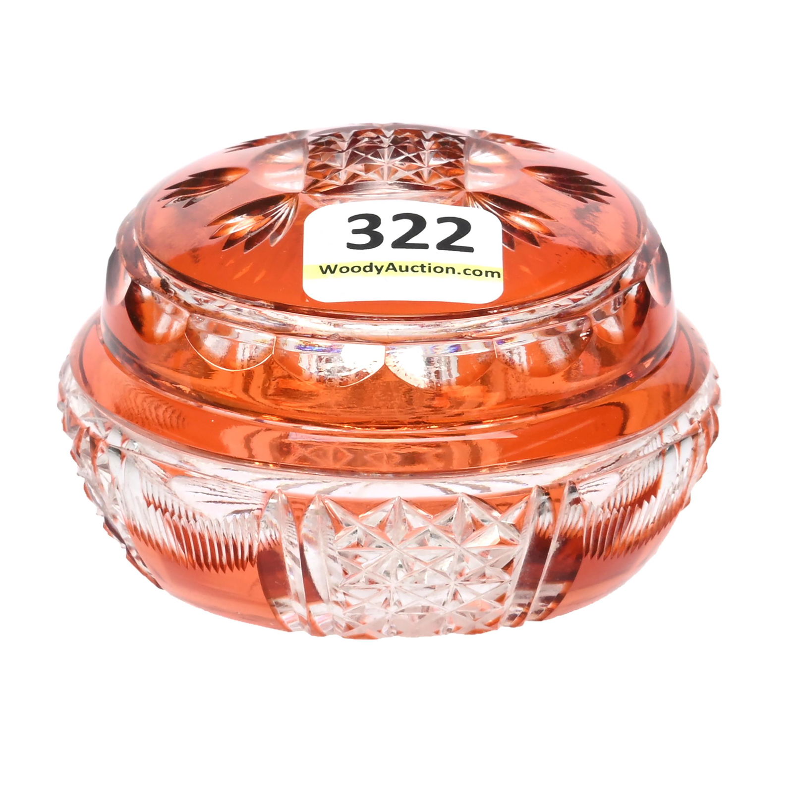 Round Covered Box, BPCG, Tangerine Cut To Clear (1 of 3)