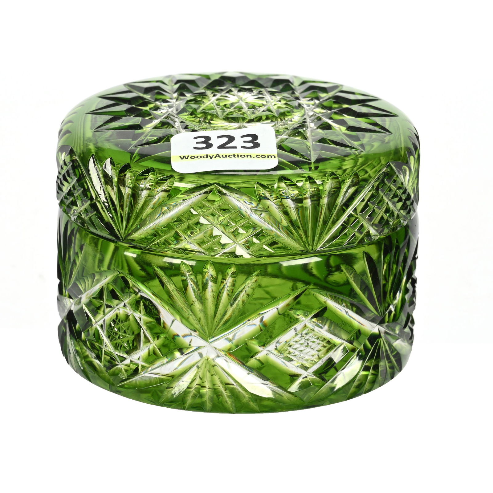 Round Covered Box, BPCG, Emerald Green Cut To Clear (1 of 3)