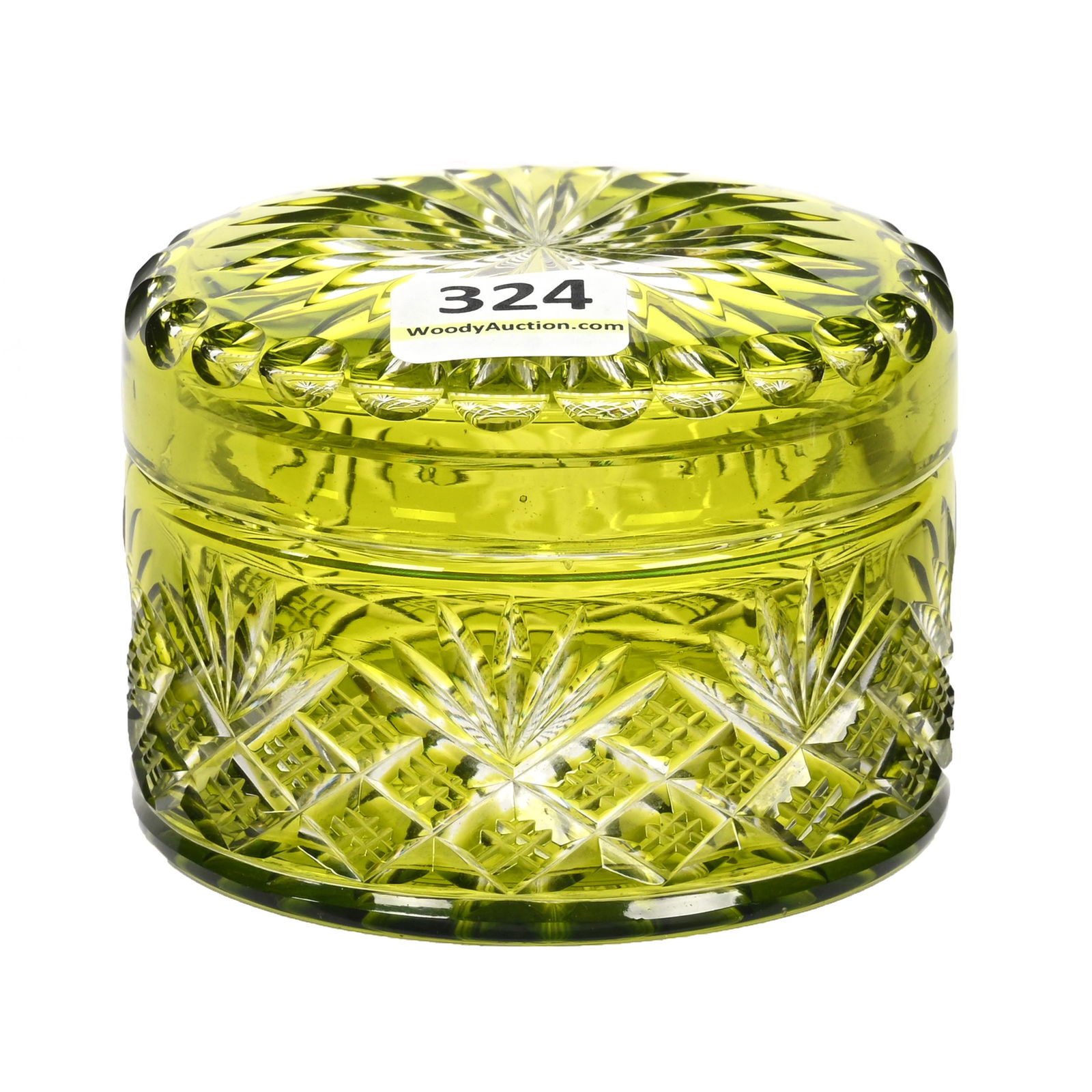 Round Covered Box, BPCG, Olive Green Cut To Clear (1 of 3)