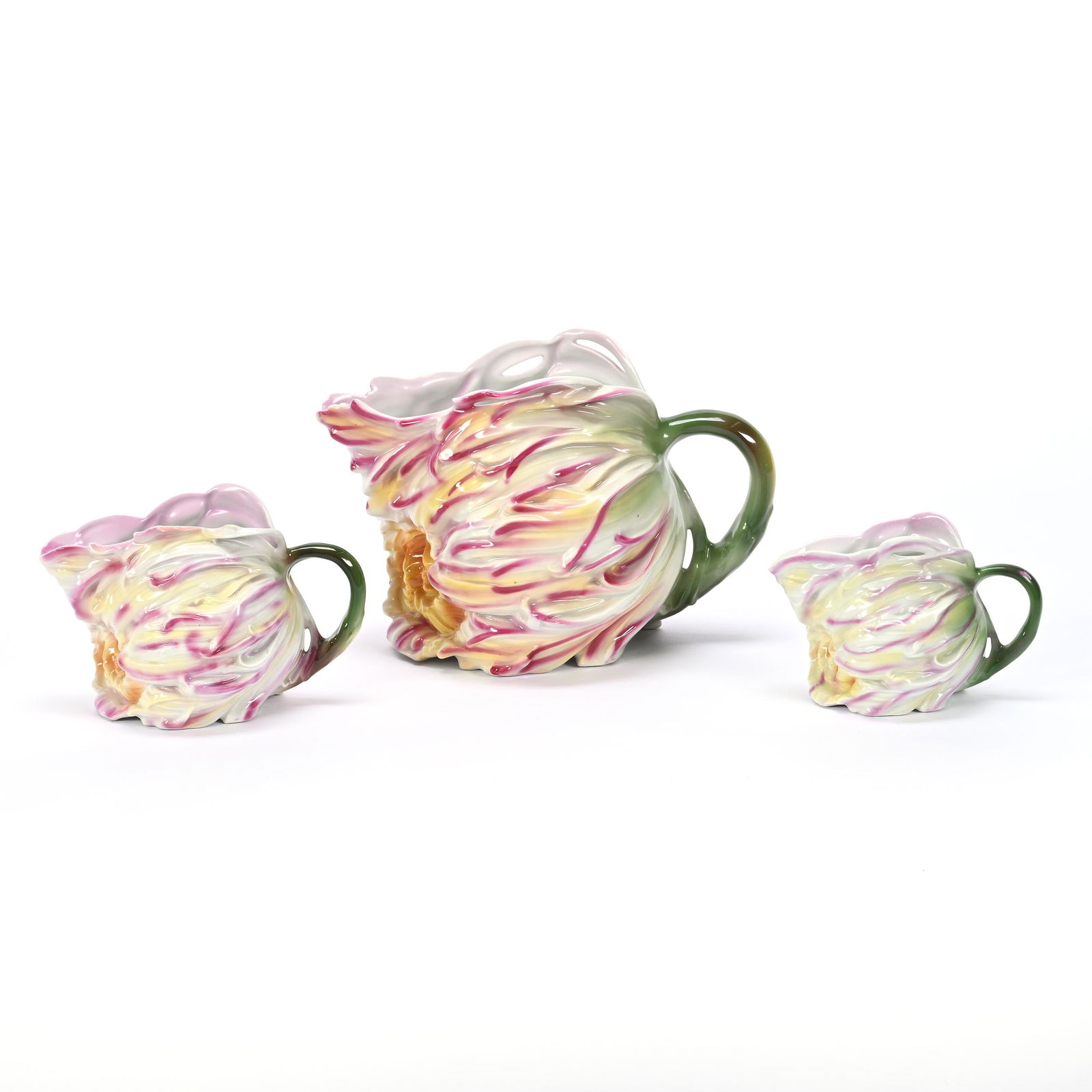 (3) Pitchers, Royal Bayreuth Blue Mark, Chrysanthemum (1 of 3)