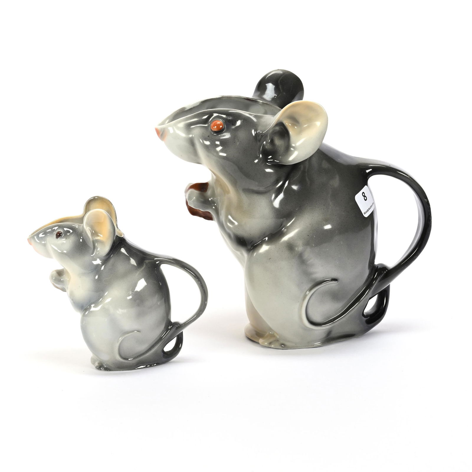(2) Pitchers, Royal Bayreuth, Gray Mouse (1 of 3)