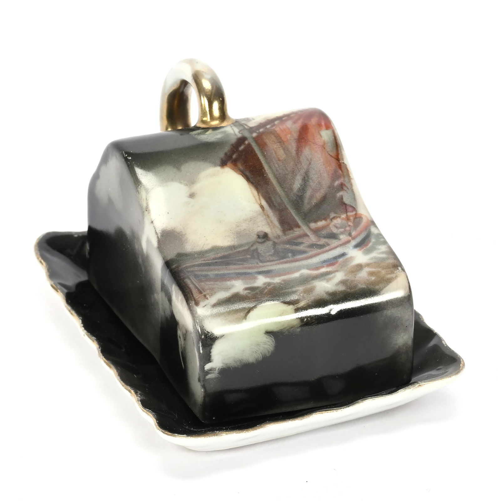 Miniature Cheese Dish, Royal Bayreuth Blue Mark (1 of 3)