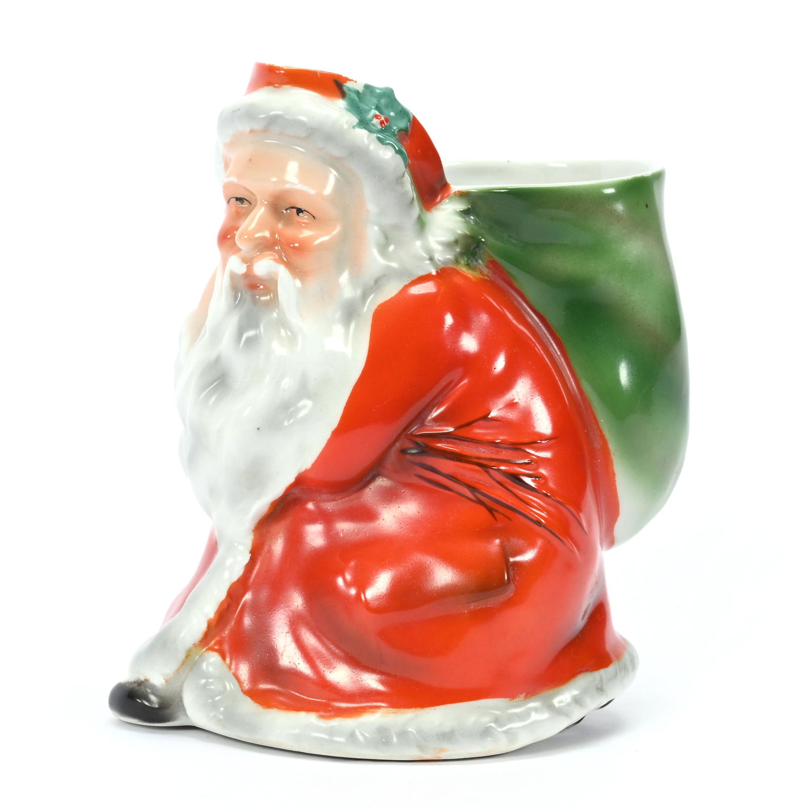 Water Pitcher, Royal Bayreuth Blue Mark, Red Santa (1 of 3)