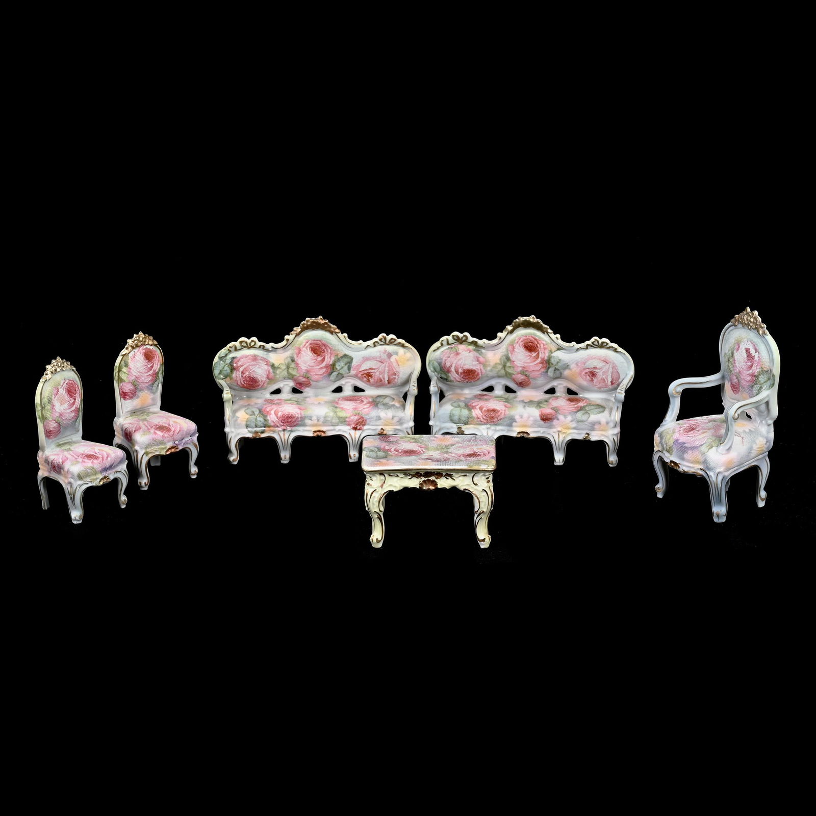 (6) Miniature Parlor Set, Royal Bayreuth, Tapestry (1 of 3)