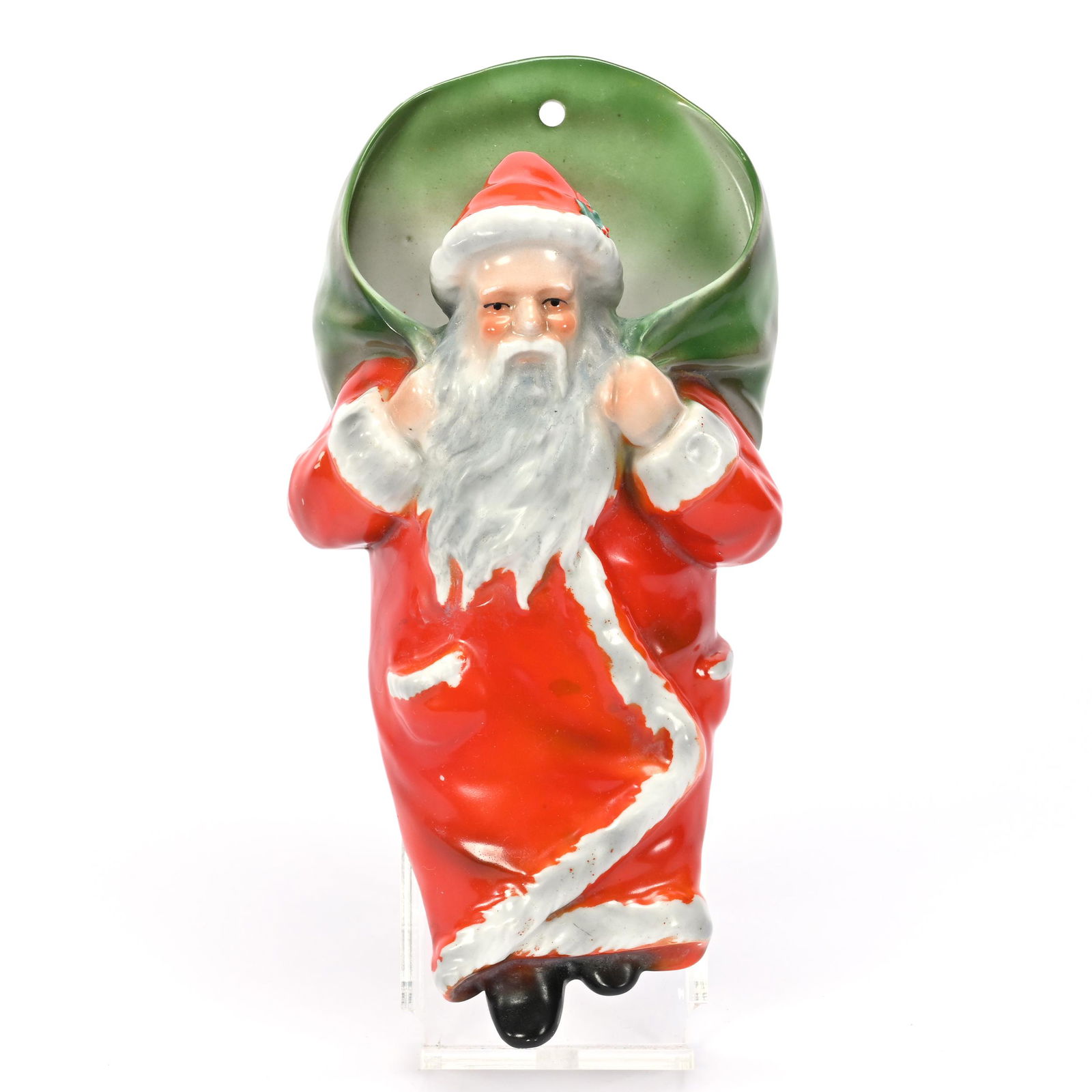 Wall Pocket, Royal Bayreuth Blue Mark, Red Santa (1 of 2)