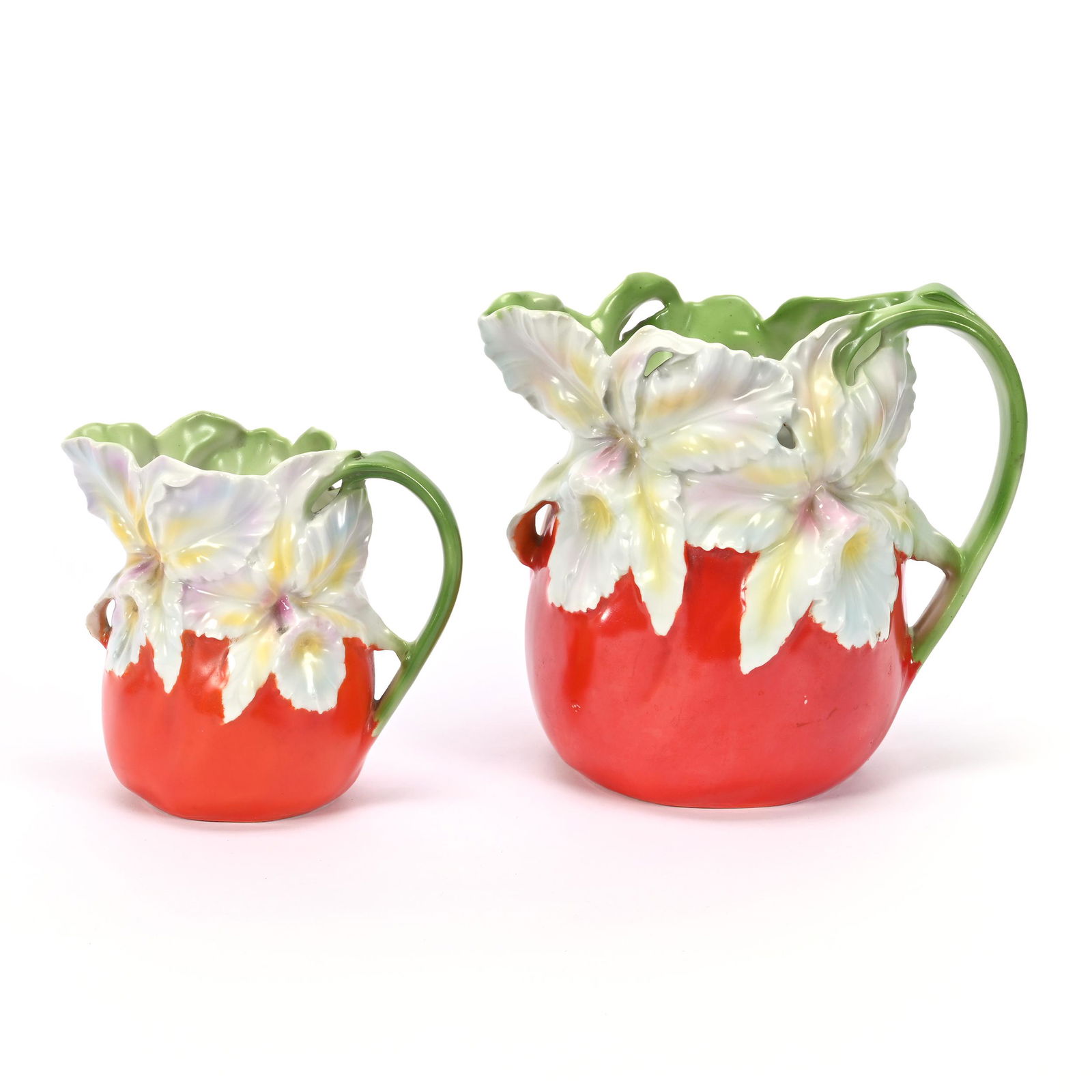 (2) Pitchers, Royal Bayreuth Blue Mark, Orchid, Red (1 of 3)