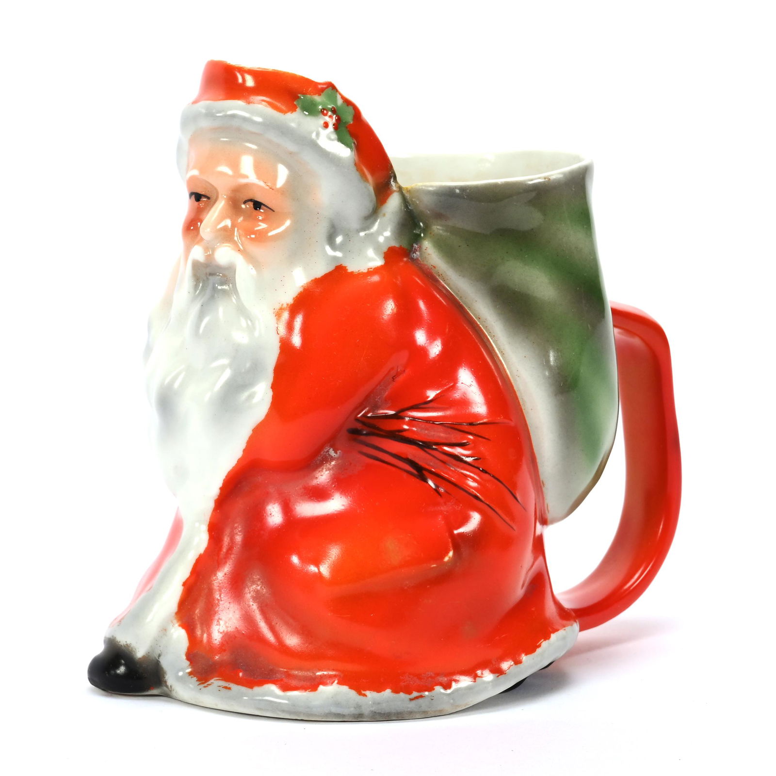 Milk Pitcher, Royal Bayreuth Blue Mark, Red Santa (1 of 3)