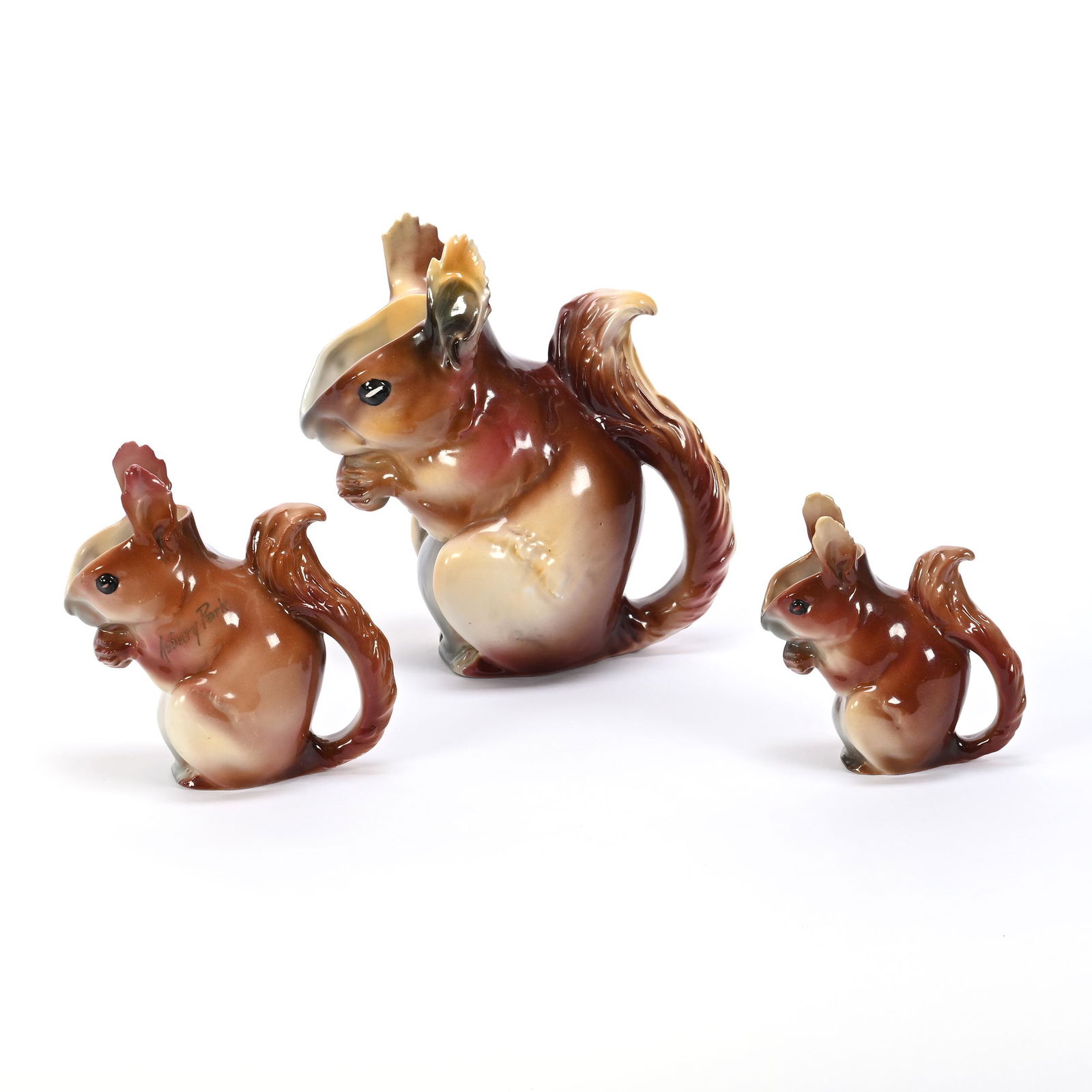 (3) Pitchers, Unmarked Royal Bayreuth, Squirrel (1 of 4)