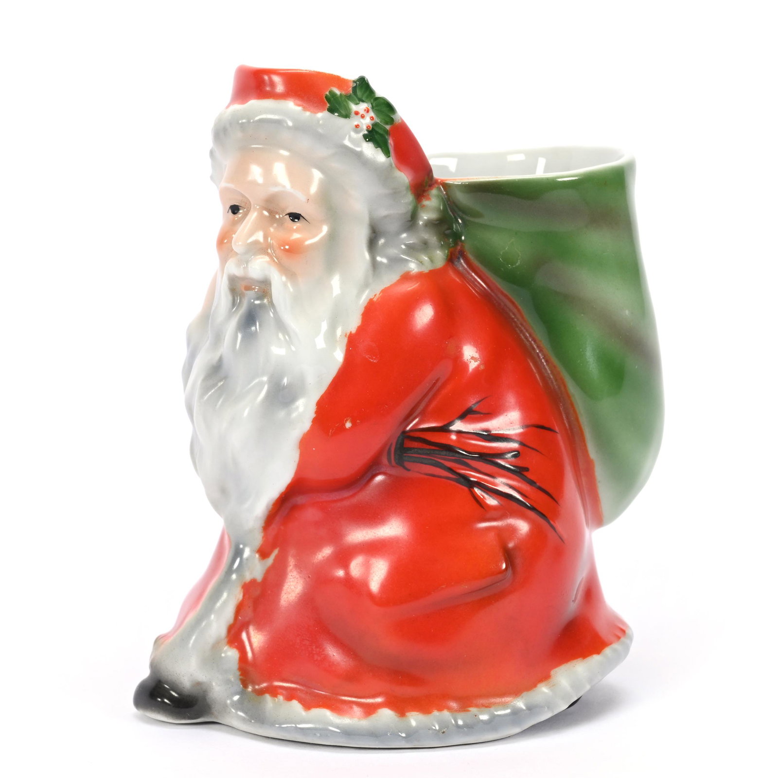 Milk Pitcher, Royal Bayreuth Blue Mark, Red Santa (1 of 3)