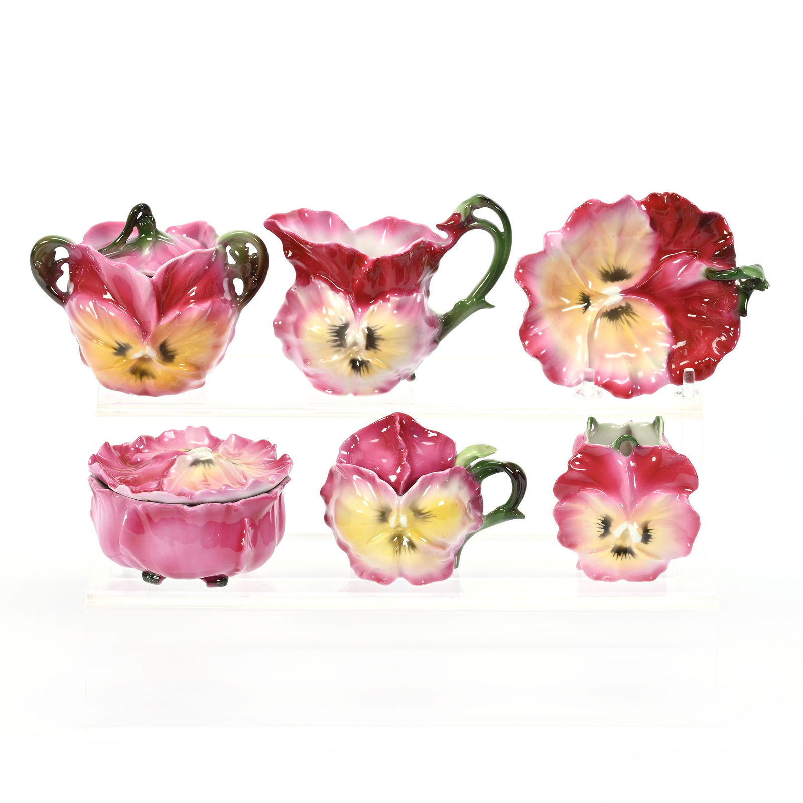 (5) Items, Royal Bayreuth Blue Mark, Pink Pansy (1 of 3)