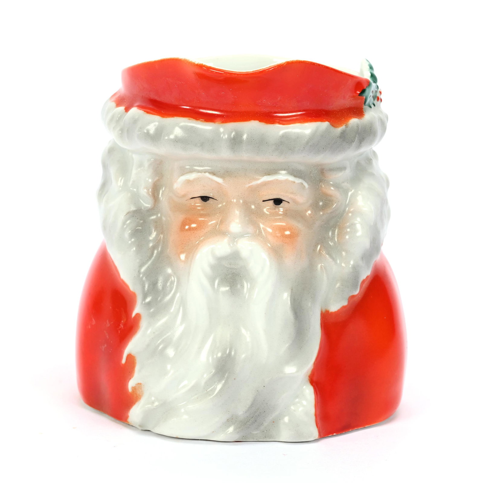 Wide Mouth Creamer, Royal Bayreuth, Red Santa (1 of 3)