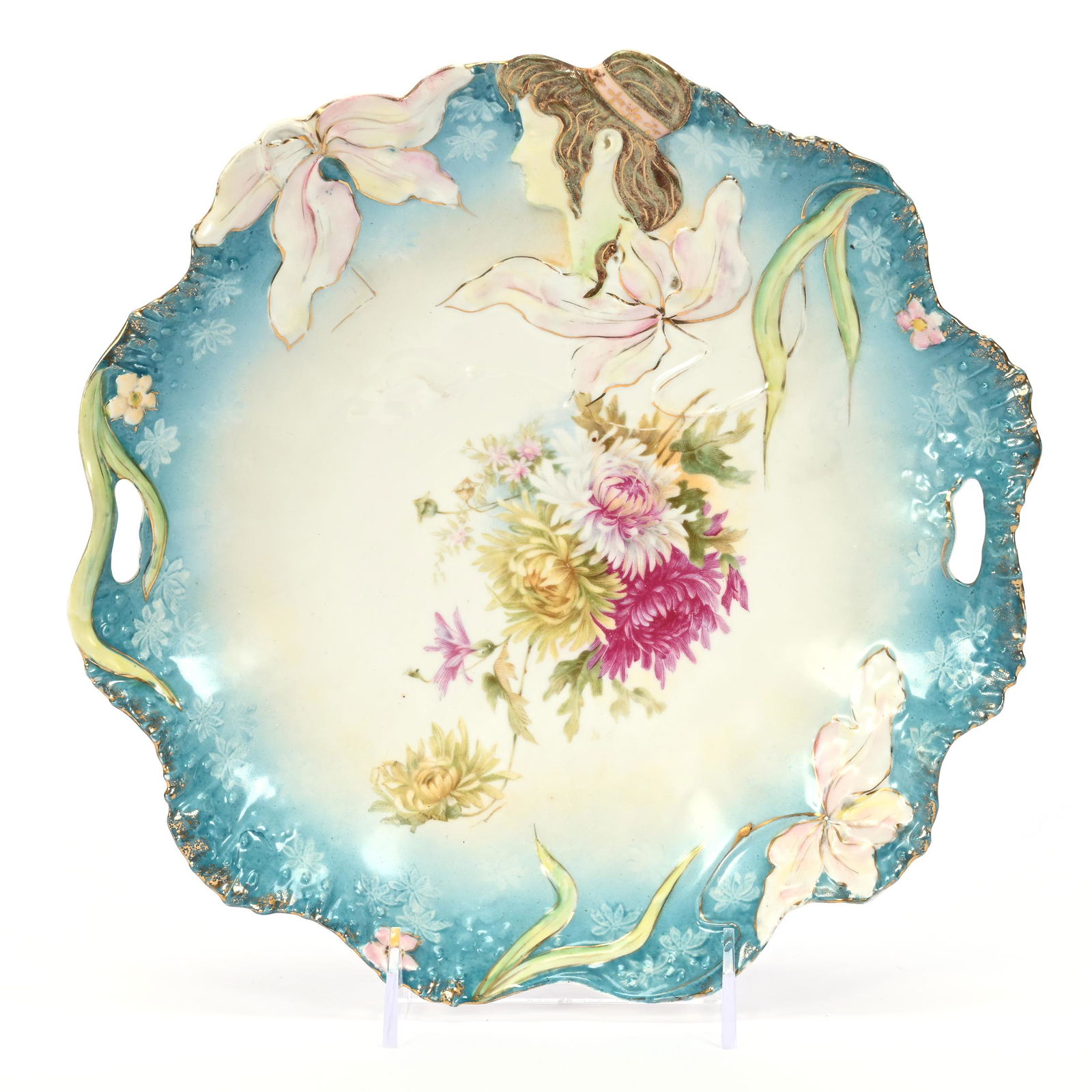 Cake Plate, Unmarked Prussia, Hidden Image Mold (1 of 2)