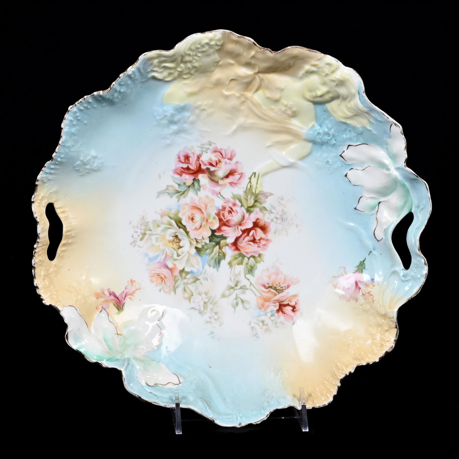 Cake Plate, Unmarked Prussia, Double Hidden Image (1 of 2)