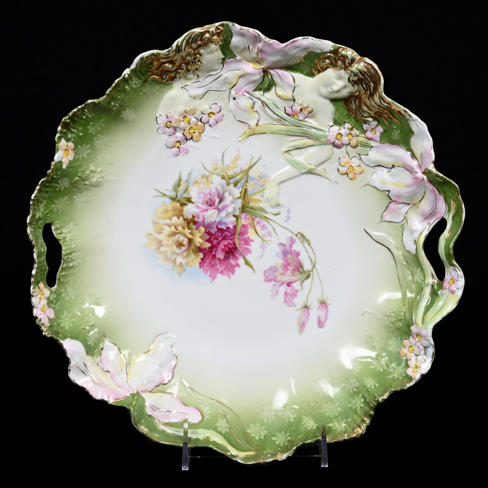 Cake Plate, Unmarked Prussia, Double Hidden Image (1 of 2)