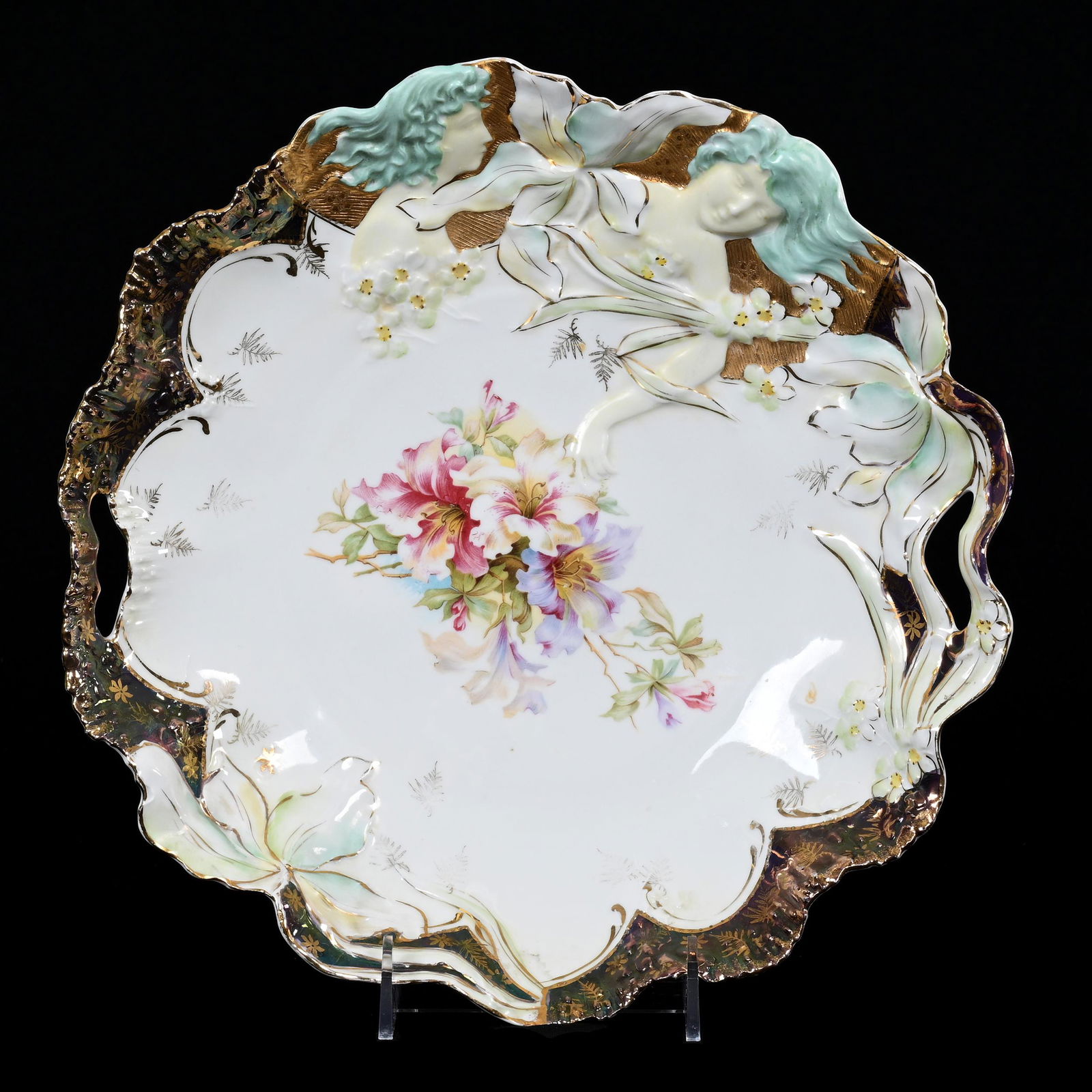 Cake Plate, Unmarked Prussia, Double Hidden Image (1 of 2)