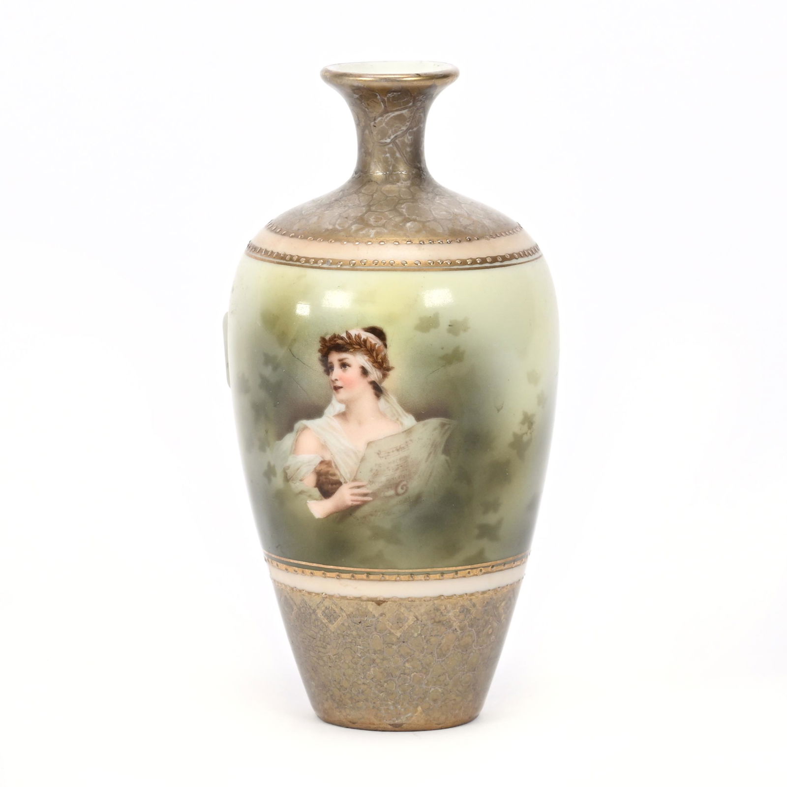 Vase, Unmarked Prussia, Rare Musicians Portrait (1 of 3)