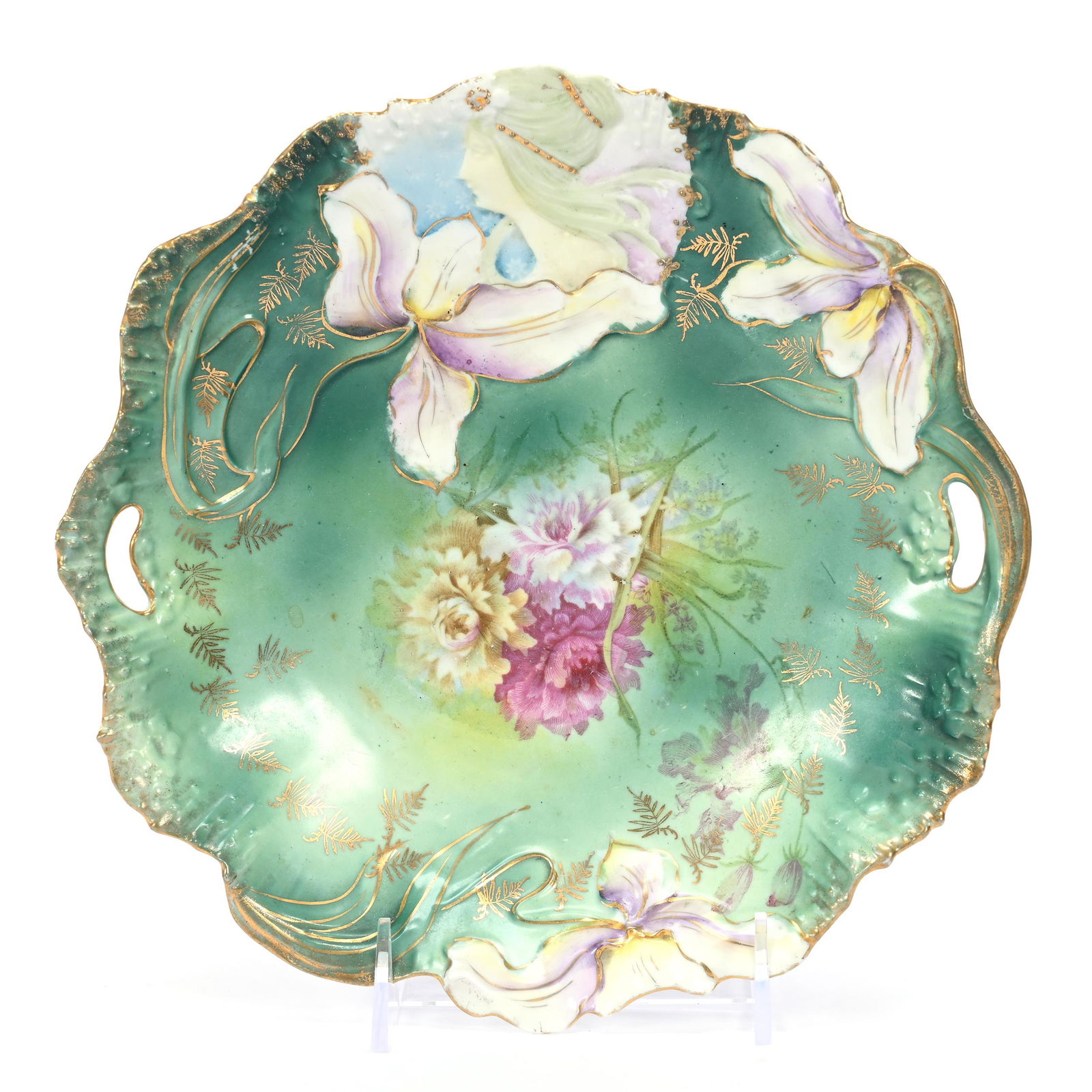 Cake Plate, Unmarked Prussia, Hidden Image Mold (1 of 2)