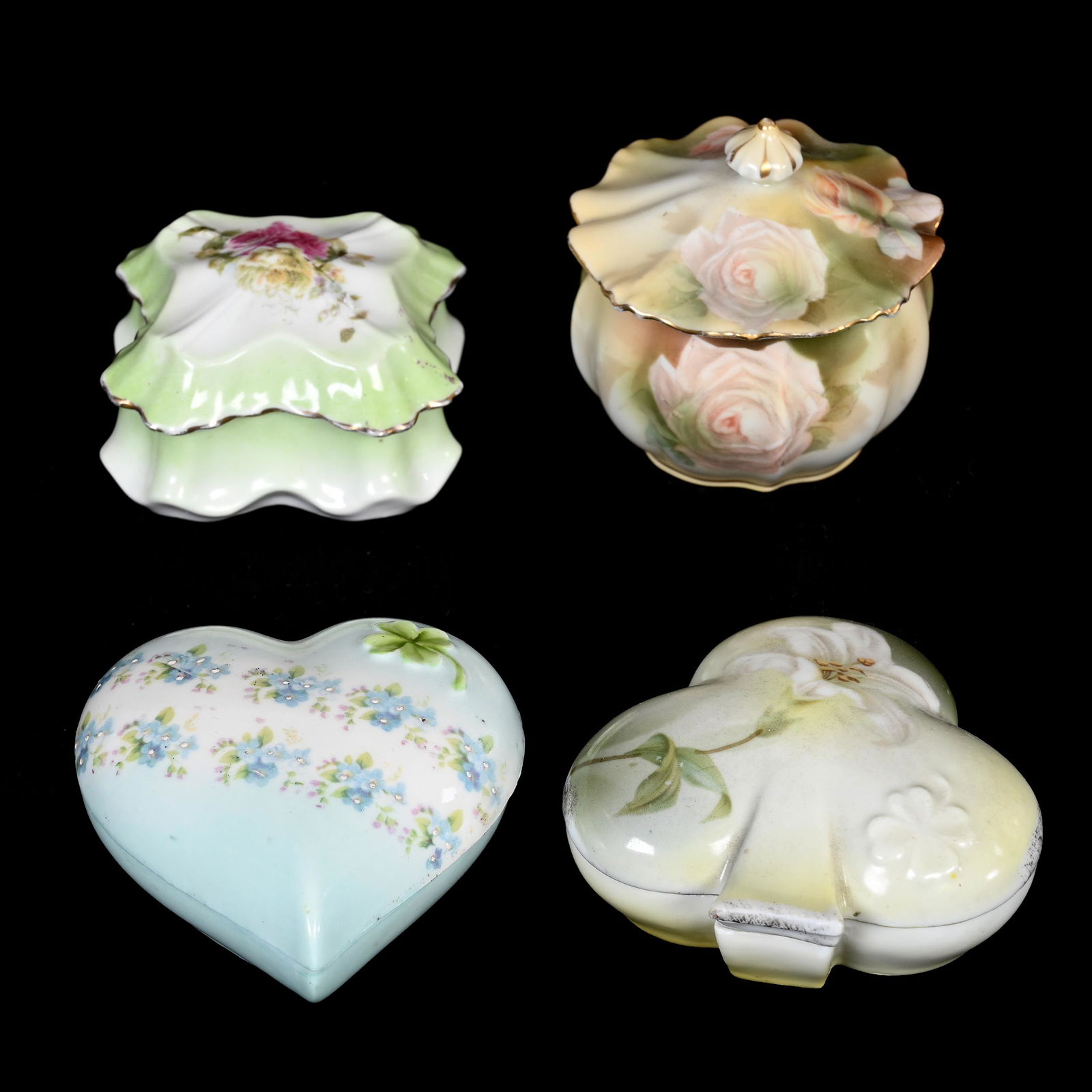 (4) Covered Boxes, Various Prussia Marks (1 of 3)