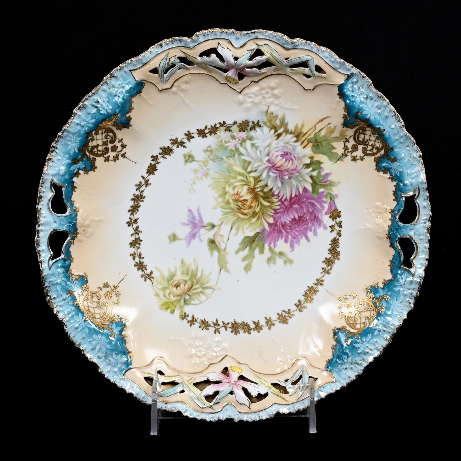 Cake Plate, Unmarked Prussia, Reticulated Mold (1 of 2)