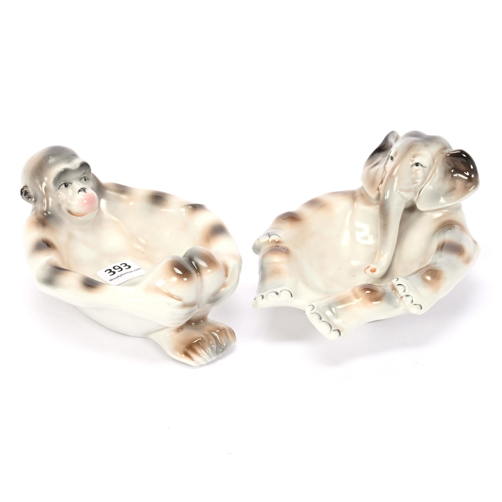 (2) Figural Ashtrays, Unknown German Marks (1 of 3)