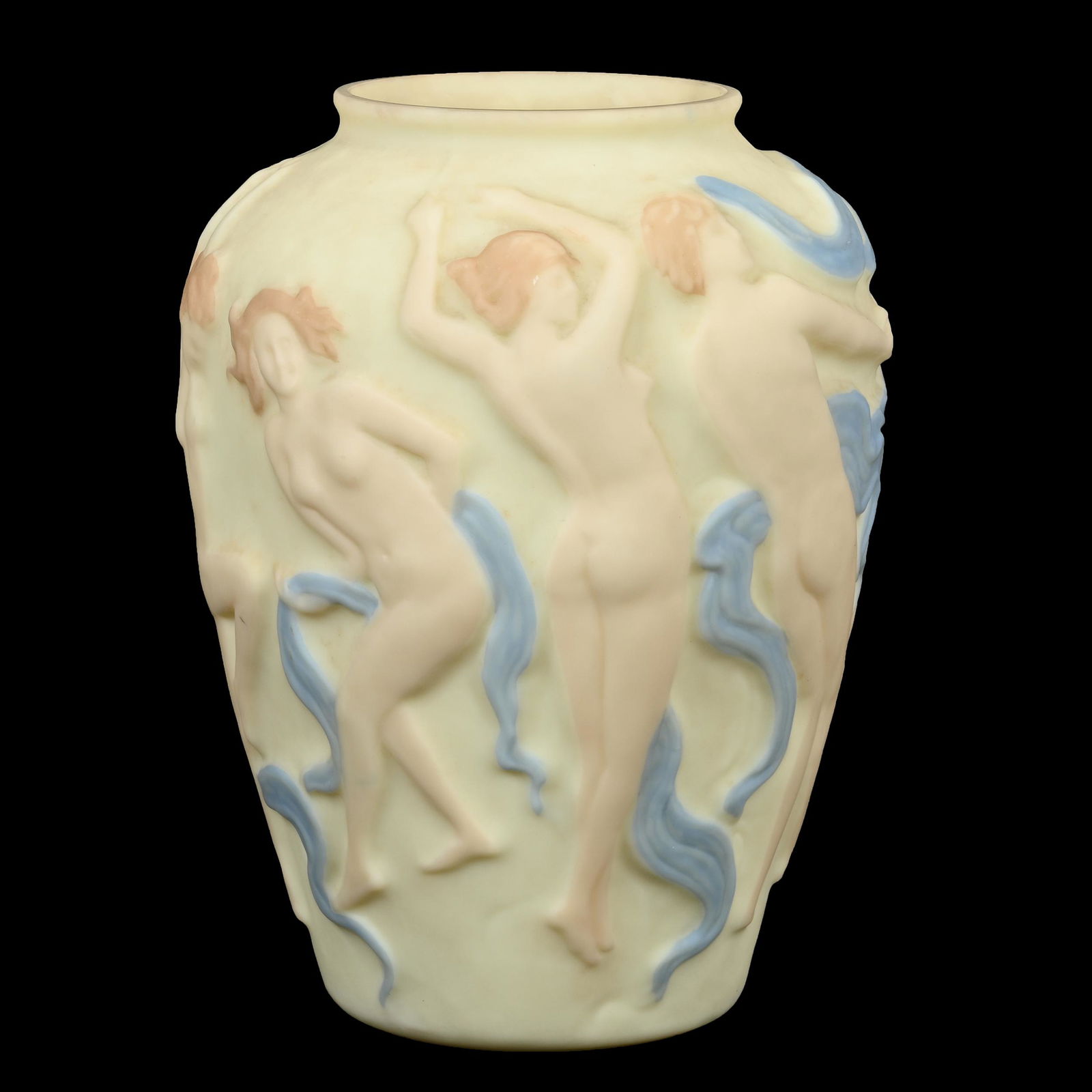 Vase, Phoenix Glass Dancing Nudes & Satyr (1 of 3)