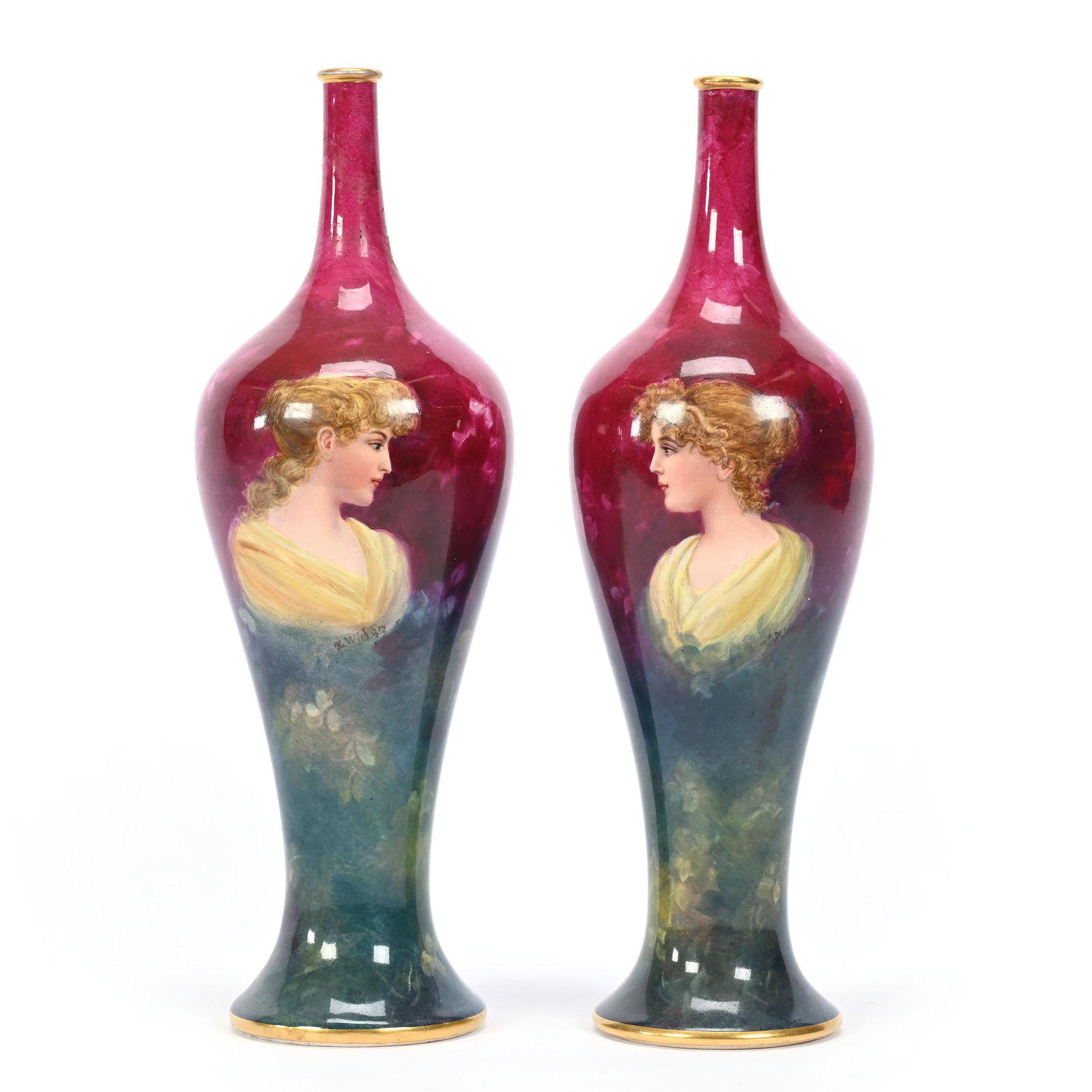 Pair Vases Marked Royal Bonn (1 of 4)