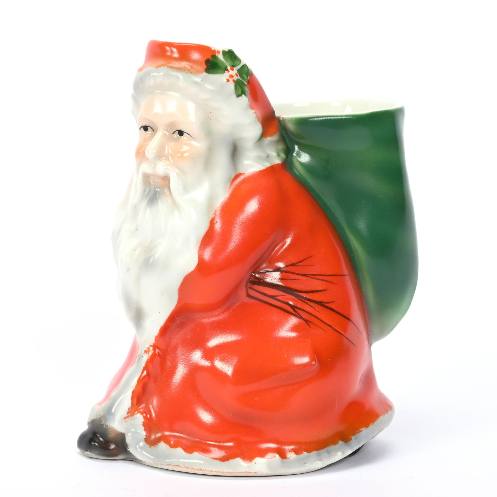 Milk Pitcher, Royal Bayreuth Blue Mark, Red Santa (1 of 4)