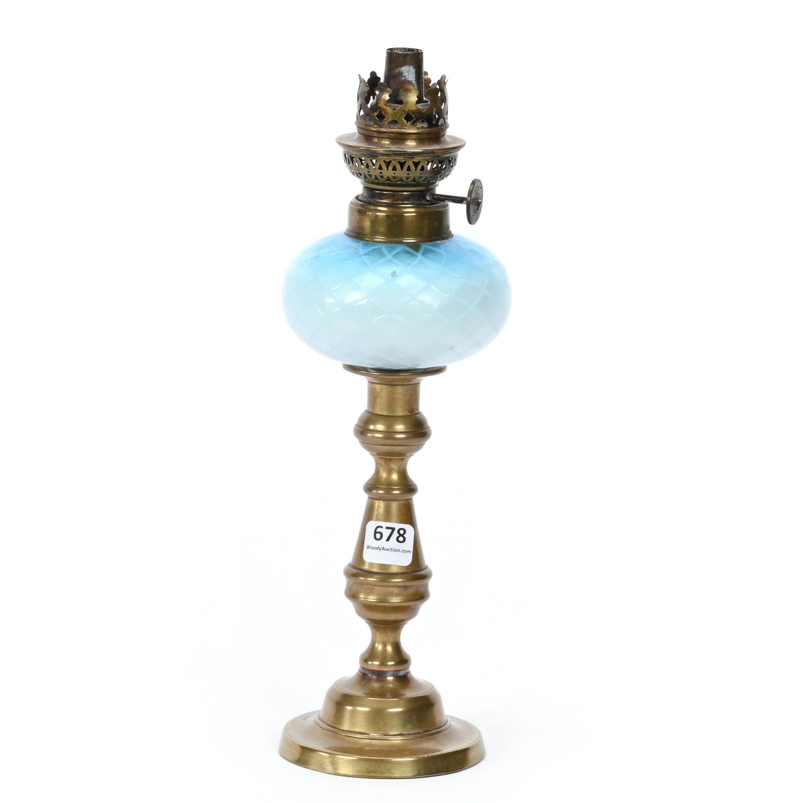 Peg Lamp, Blue Satin Mop Art Glass Font (1 of 3)