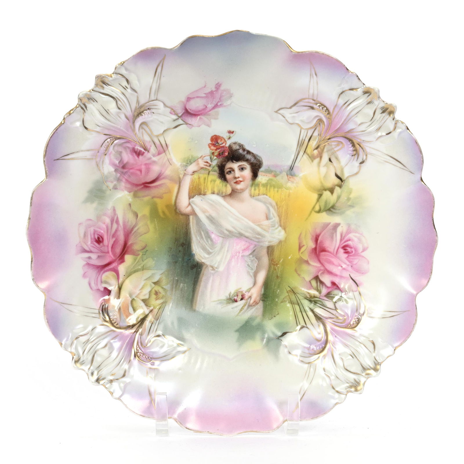 Plate Marked R.S. Prussia, Iris Mold Summer Season (1 of 3)