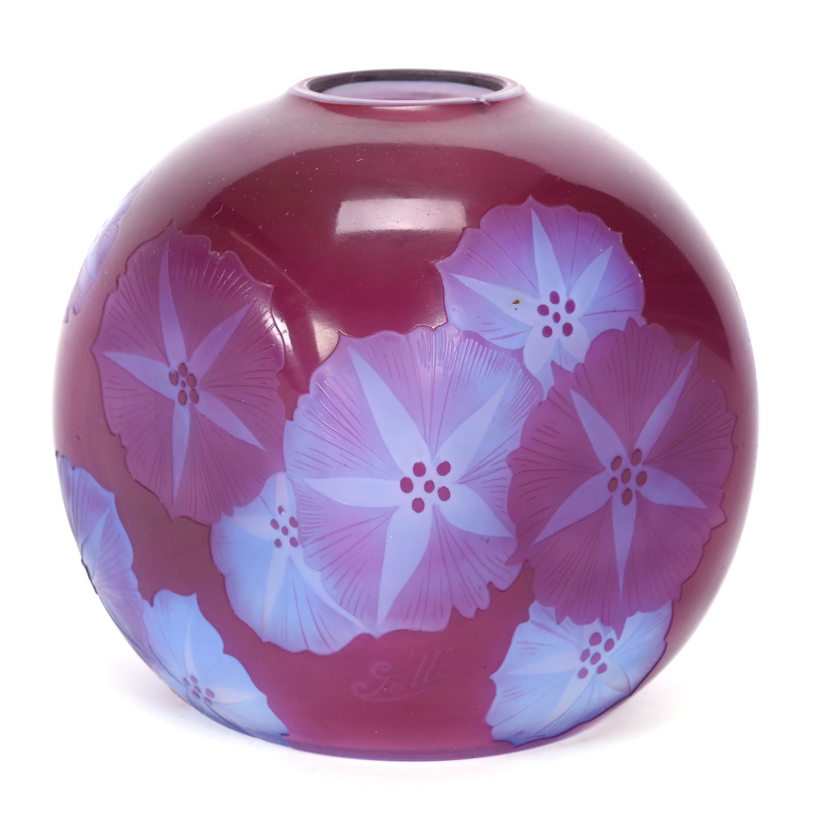 Square Vase Signed Galle French Cameo Art Glass (1 of 3)