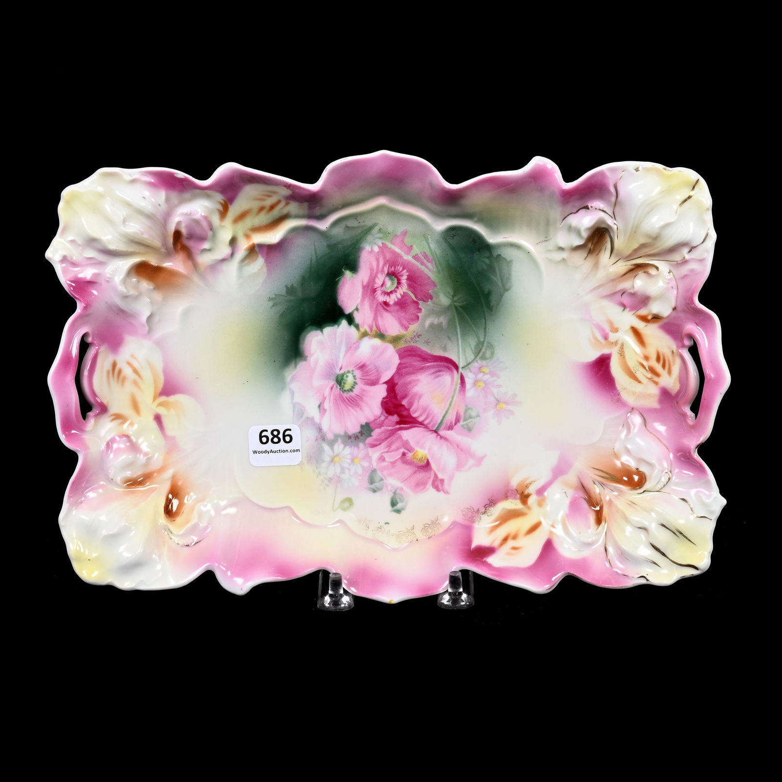 Dresser Tray Marked R.S. Prussia, Iris Mold (1 of 3)