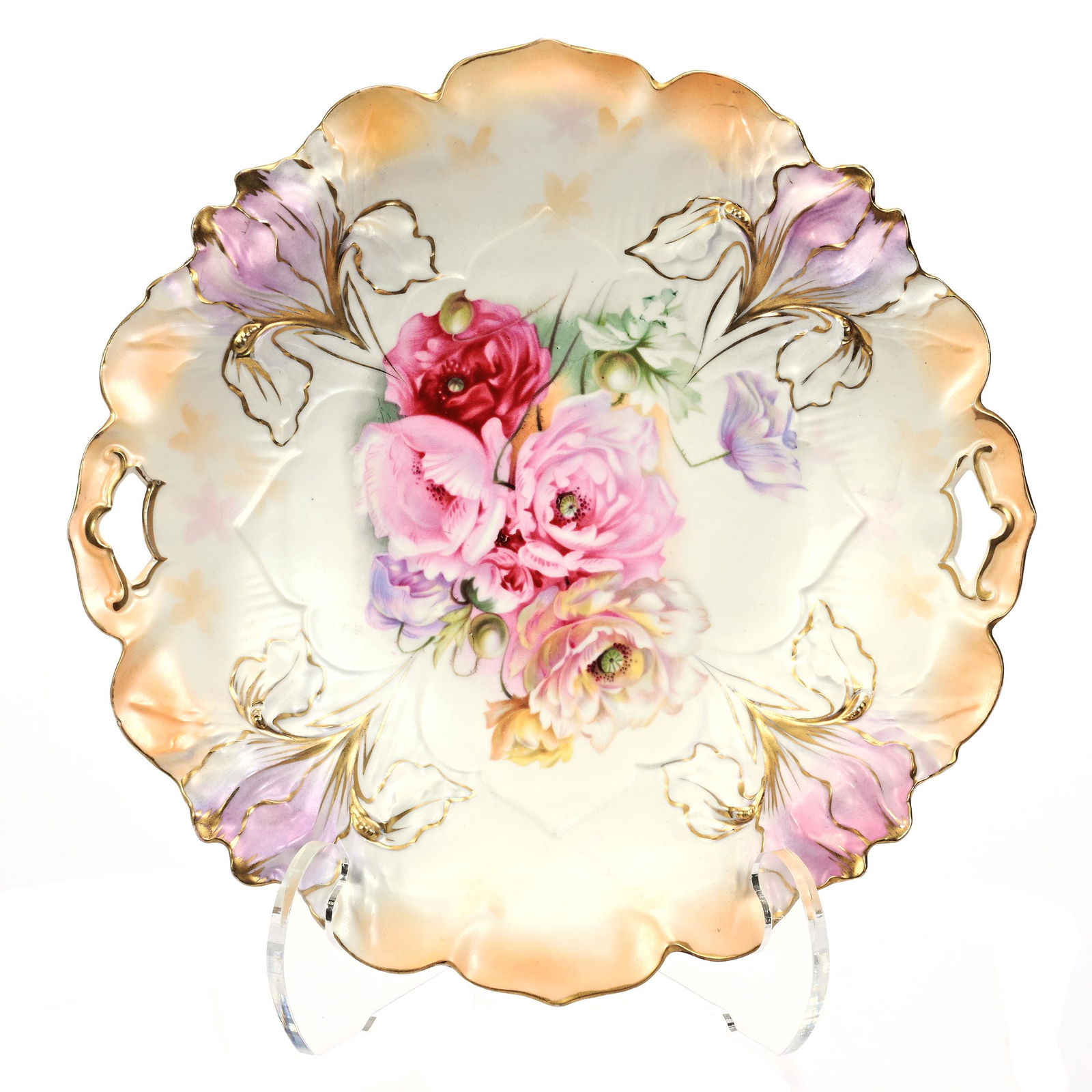 Cake Plate Marked R.S. Prussia, Iris Mold (1 of 2)
