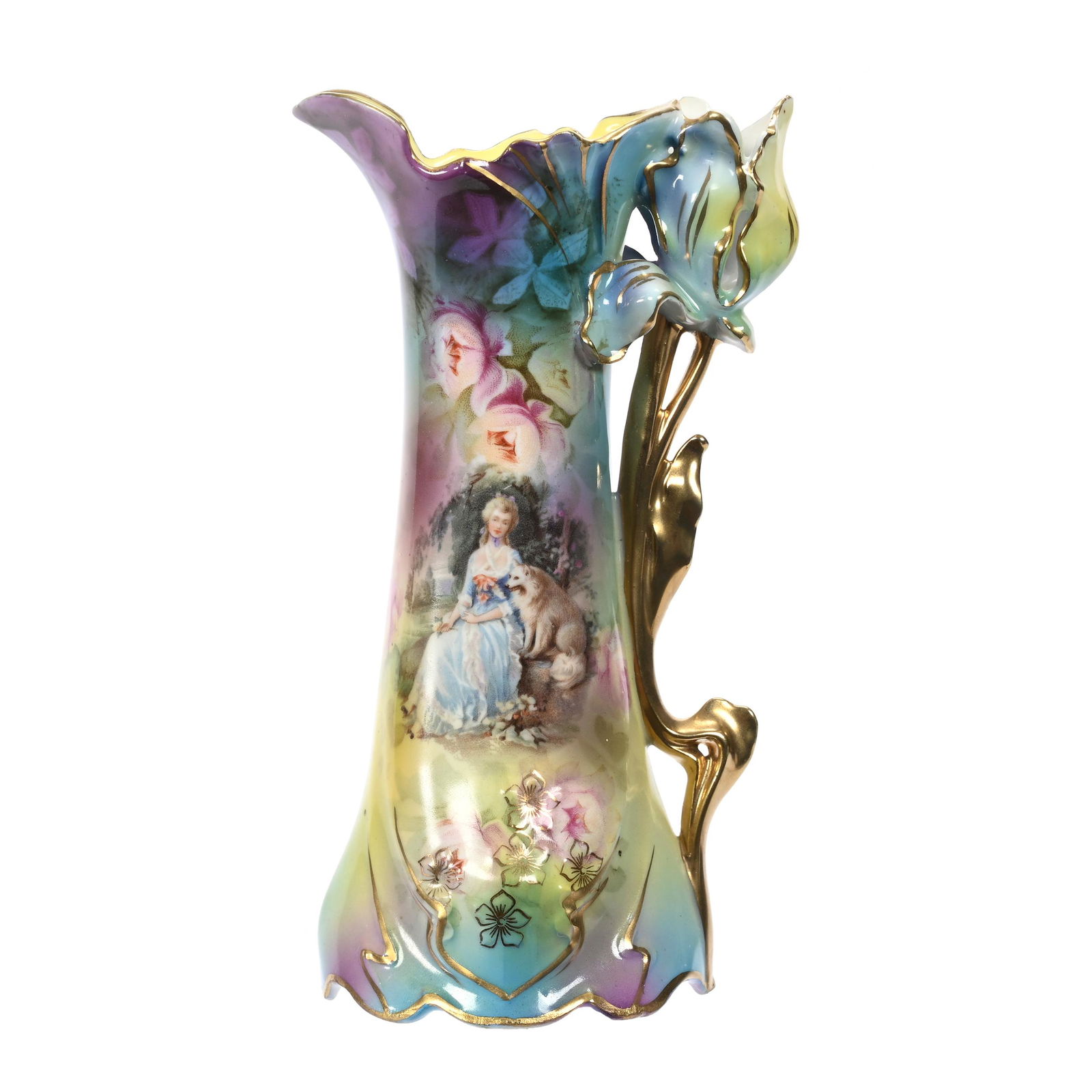 Ewer, Unmarked Royal Vienna, Tulip Handle (1 of 3)