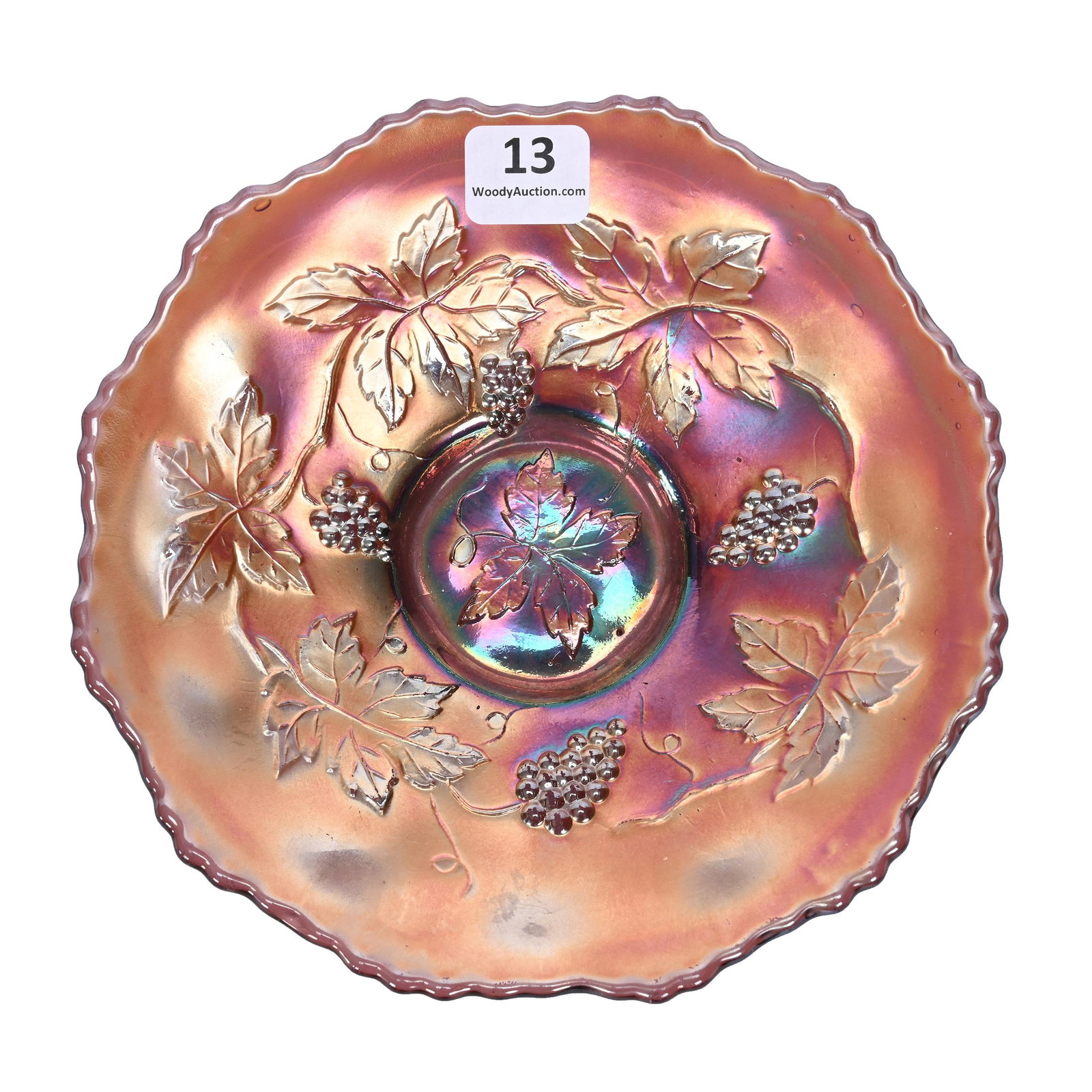 Plate, Carnival Glass, Vintage, Amethyst: Plate, Carnival Glass, Vintage, Amethyst, 6.5", By Fenton, Patsy Creveling Collection.