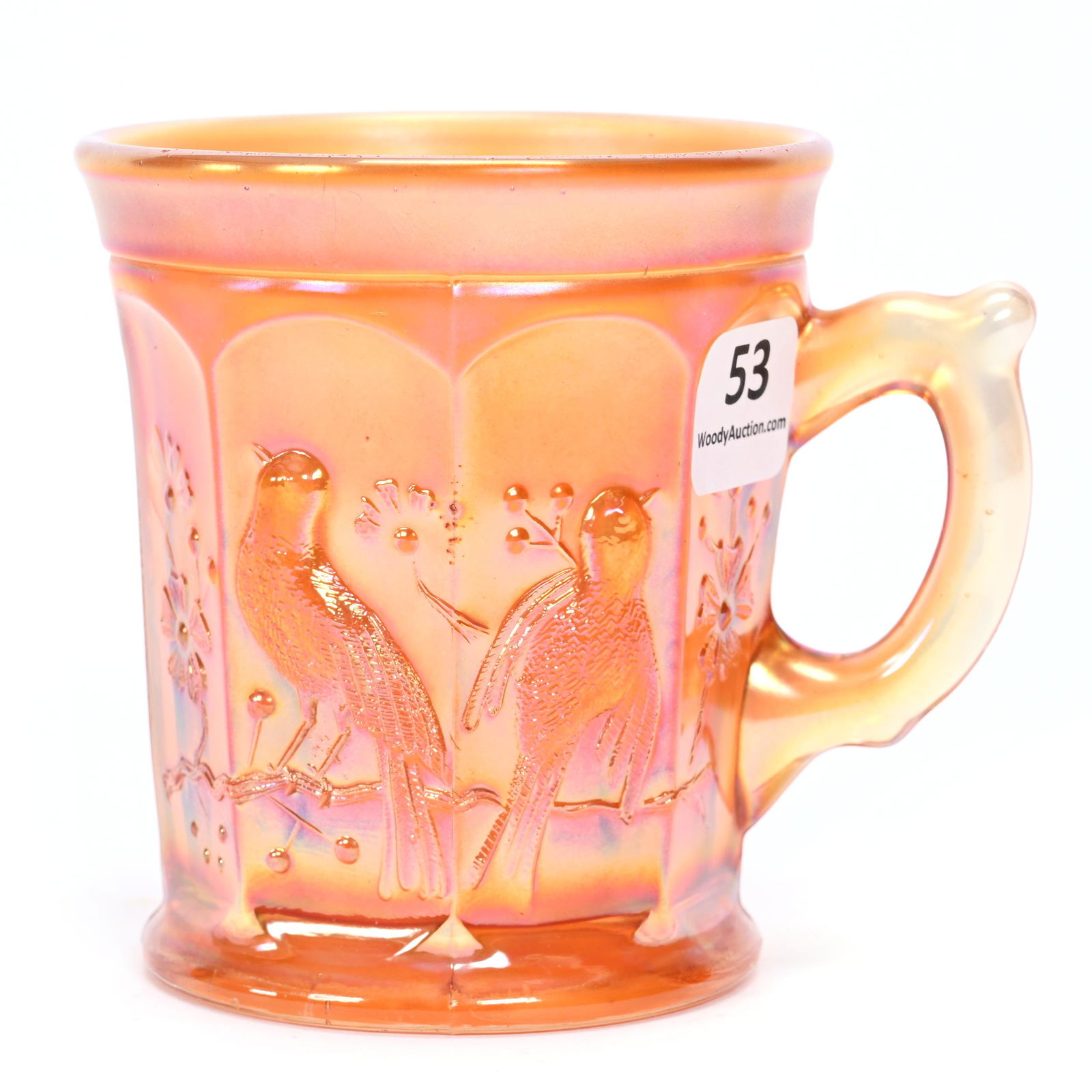 Mug, Carnival Glass, Singing Birds, Marigold (1 of 3)