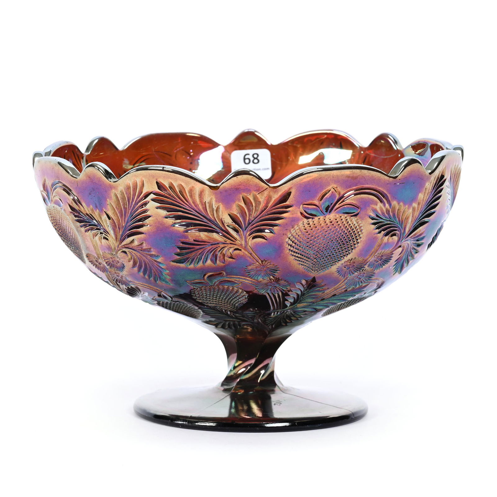 Compote, Carnival Glass, Inverted Strawberry, Amethyst (1 of 4)