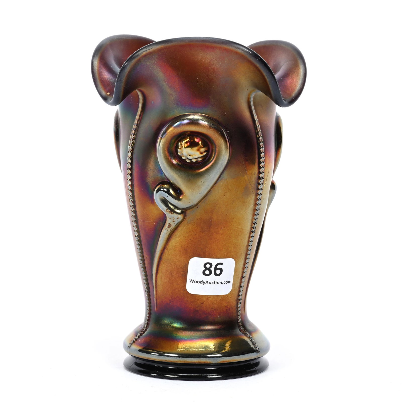 Vase, Carnival Glass, Tornado, Purple (1 of 3)